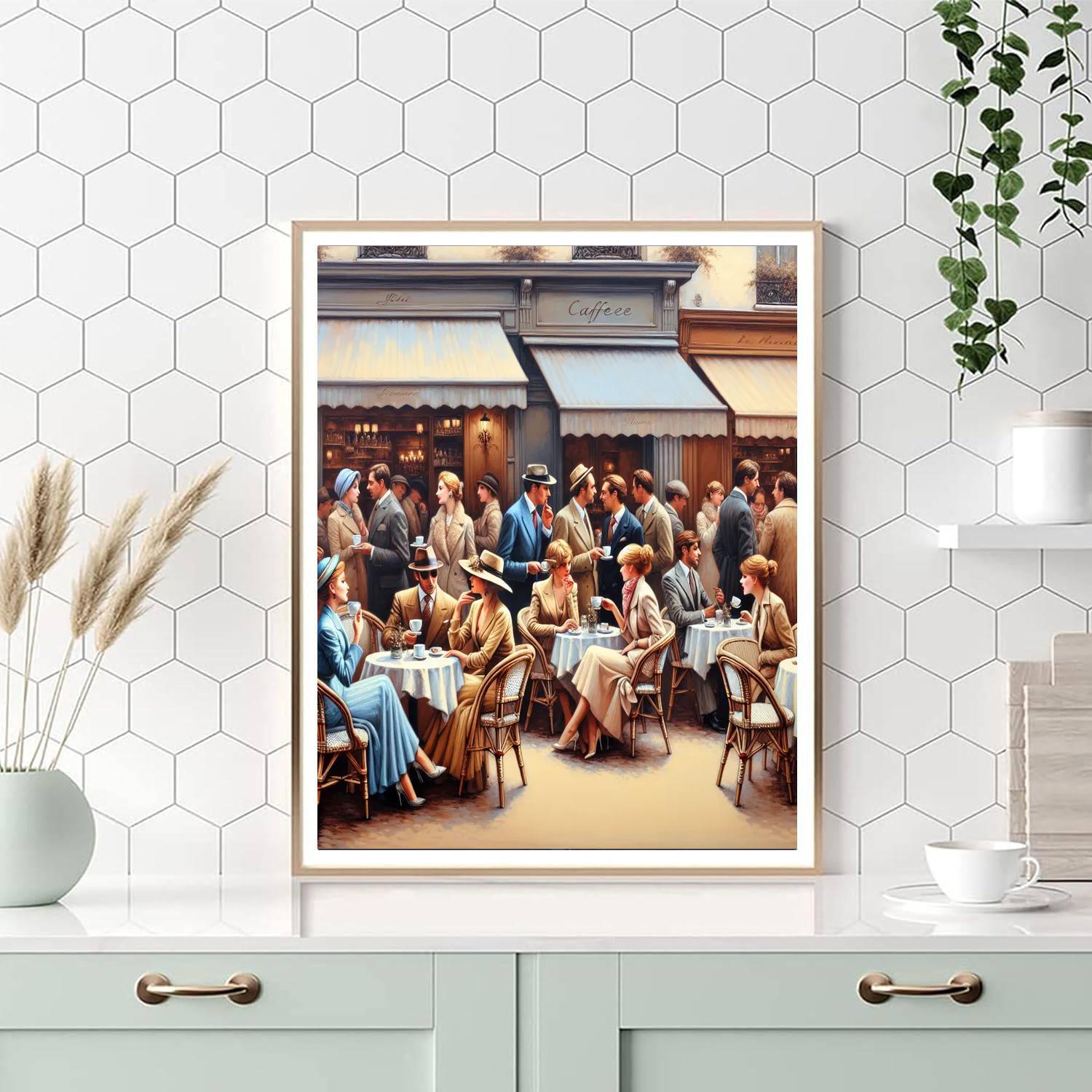 Chic Parisian Café Scene Paint By Numbers Art