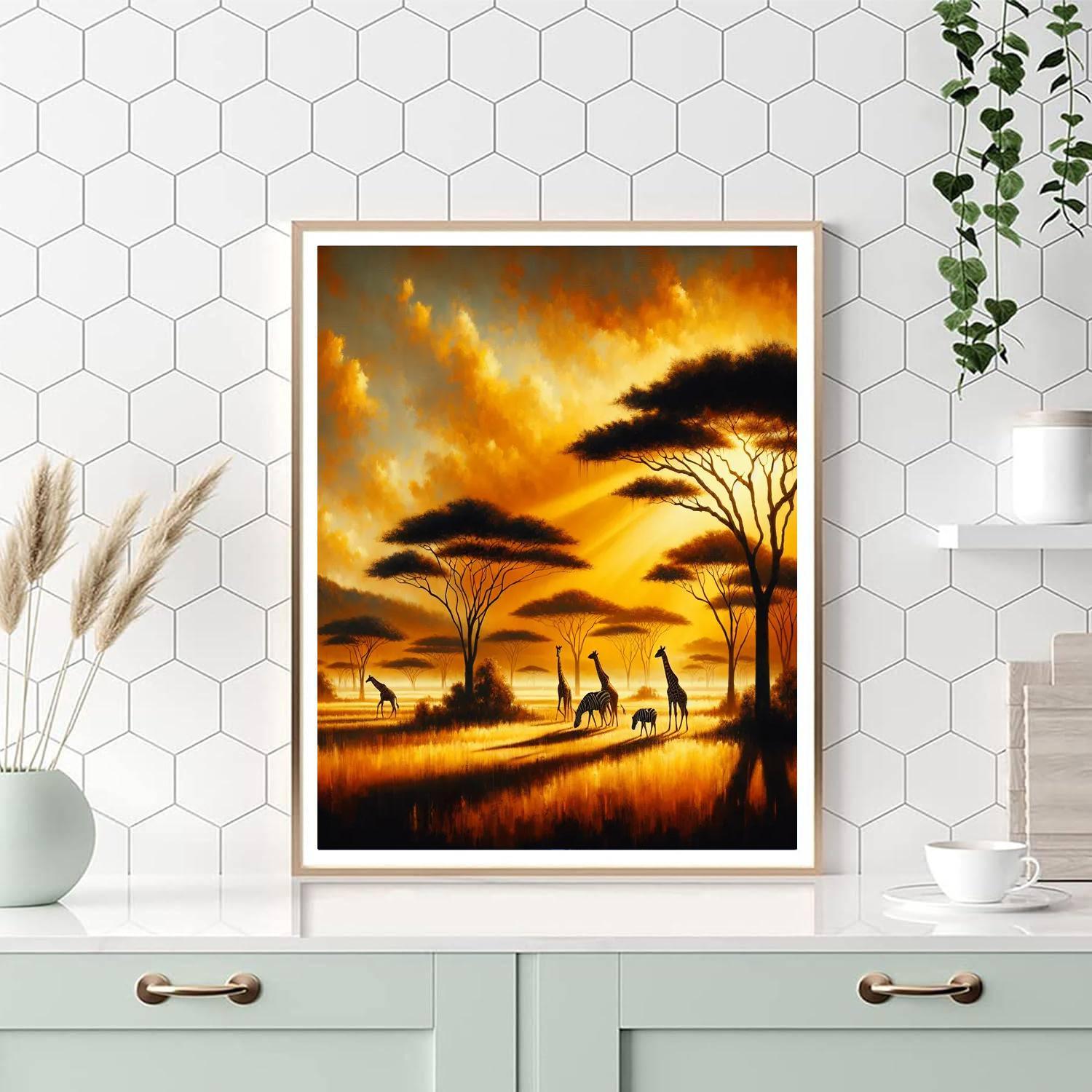 Sunlit Savannah Grandeur Paint By Numbers Art