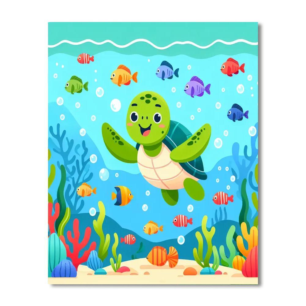 Friendly Ocean Life Encounter Numbered Painting Kits