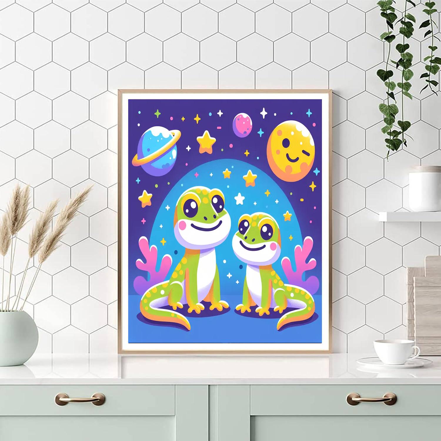 Galactic Geckos Gathering Numbered Painting Kits