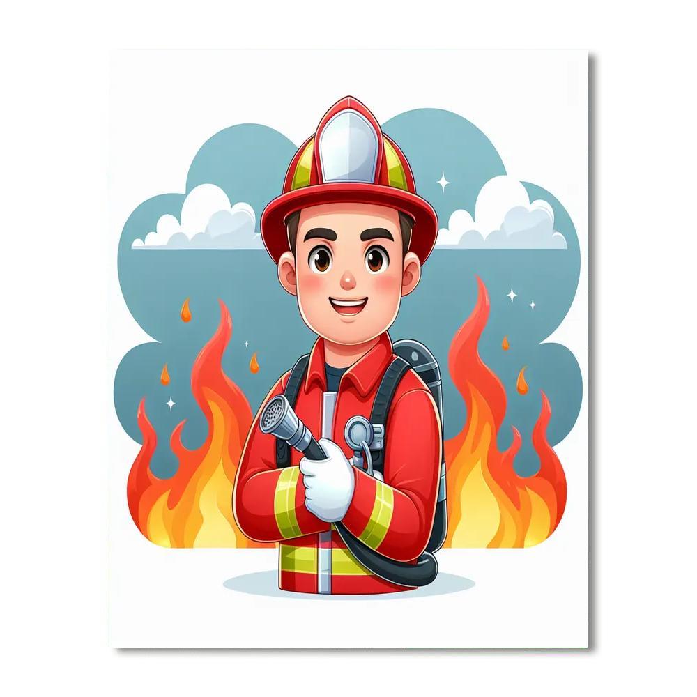 Daring Firefighter Numbered Painting Kits