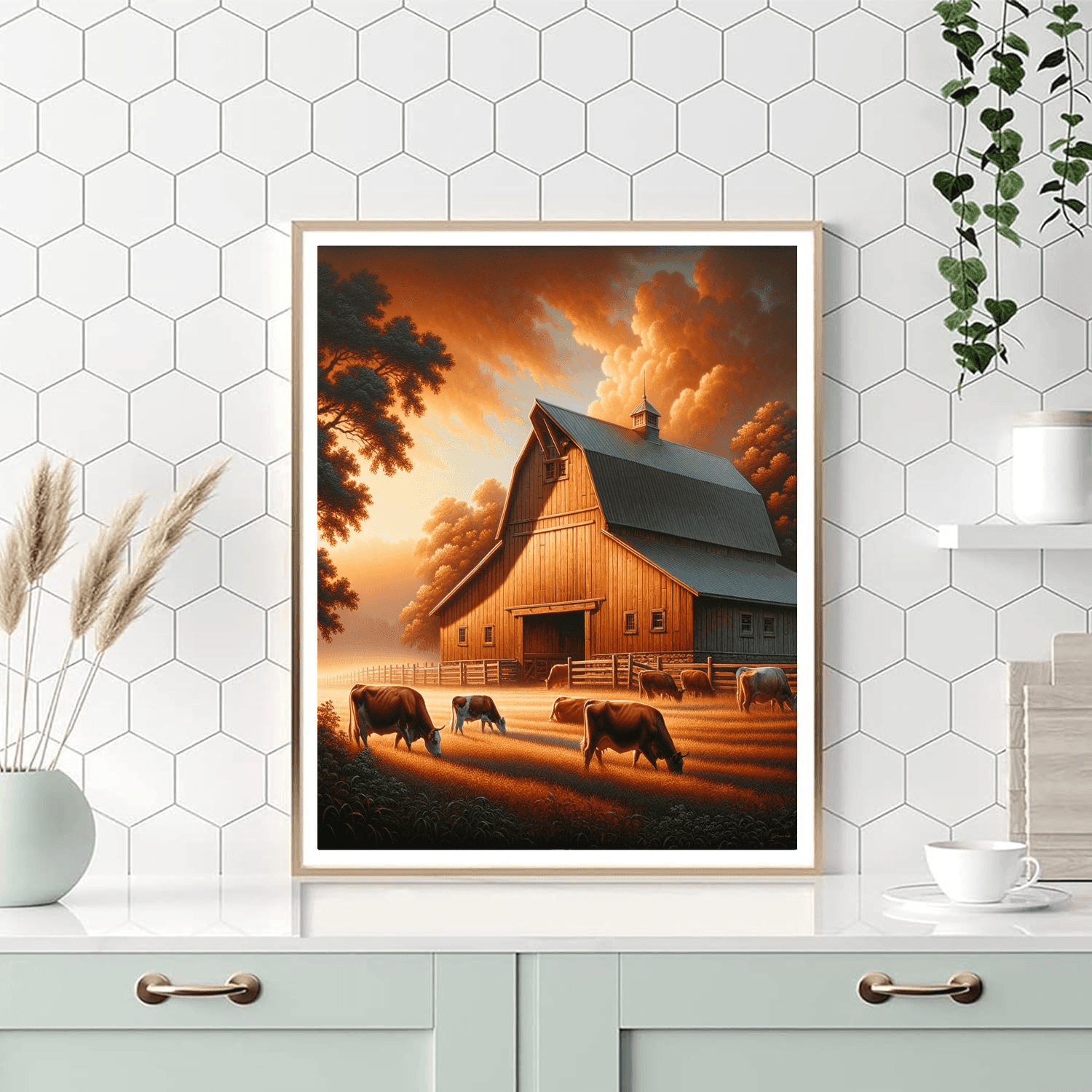 Rustic Barnyard Morning Painting Number Kit