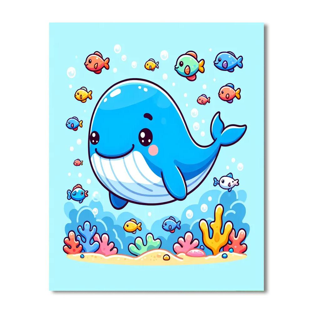 Gigantic Whale Adventure Painting By Numbers Kit