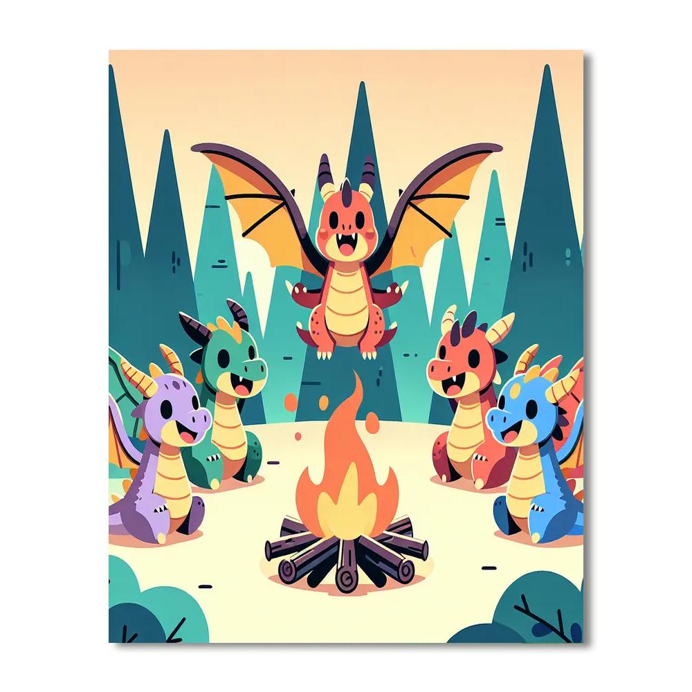 Dazzling Dragon Party Number Painting