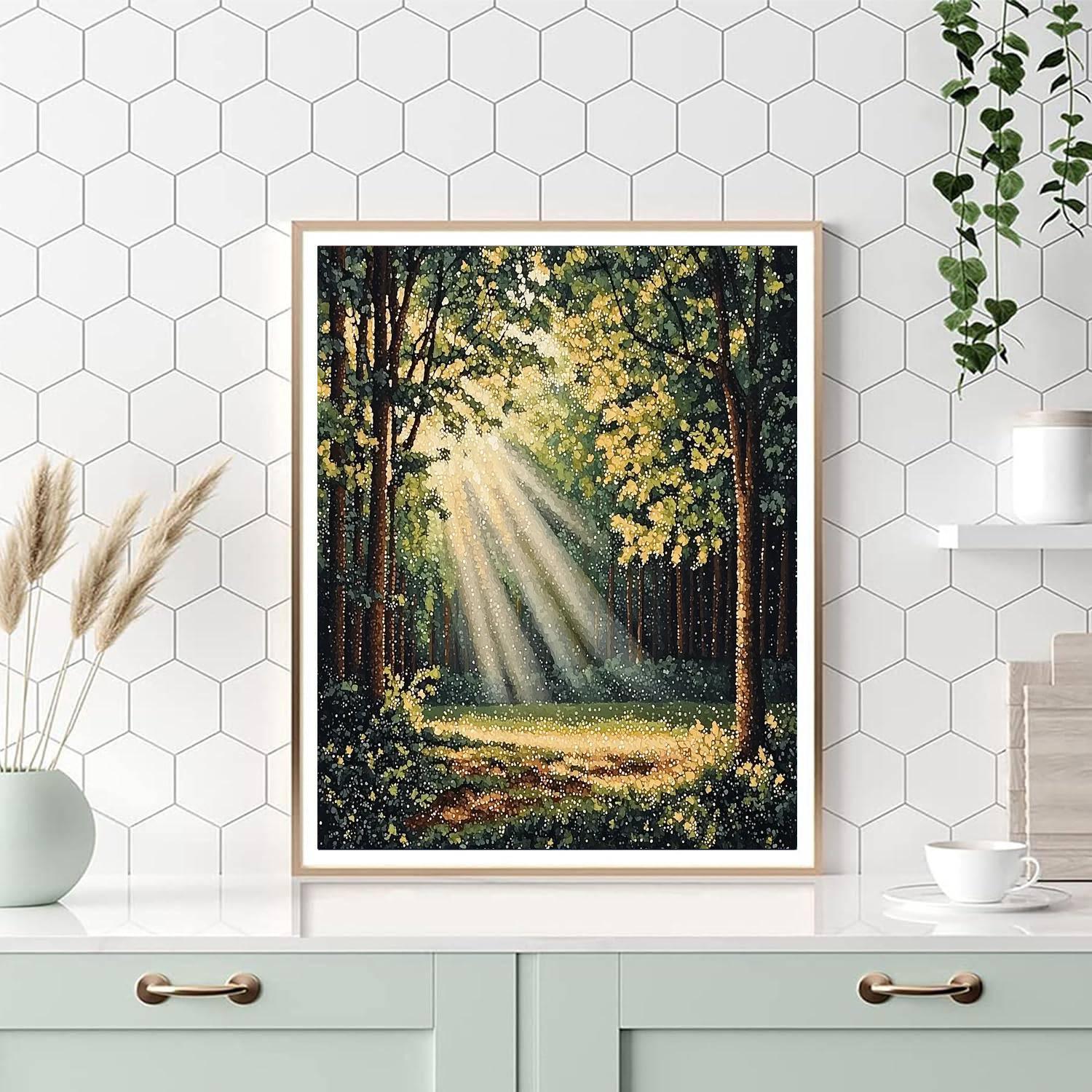 Georges Seurat Inspired Seurat's Forest Light  DIY Paint By Numbers