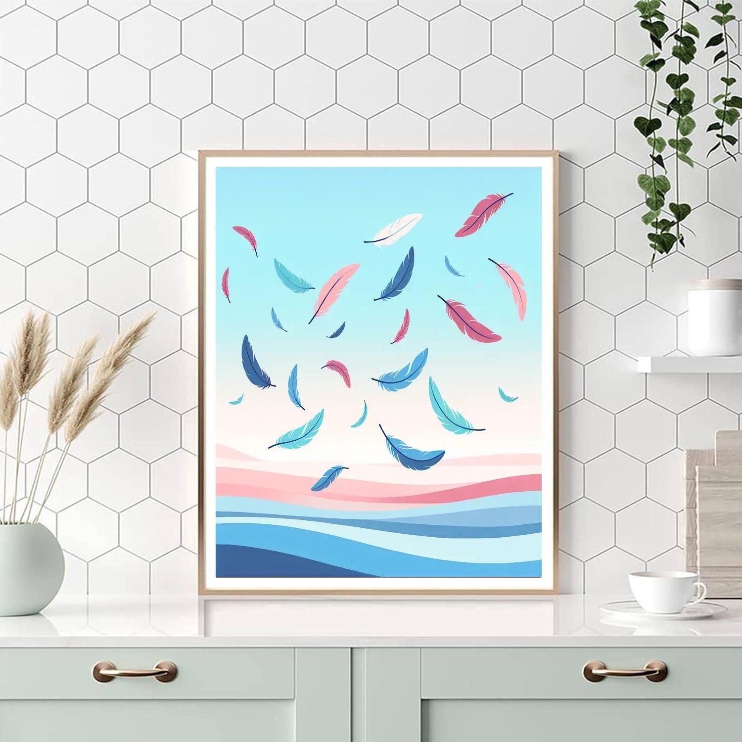 Floating Feathers Paint By Numbers Art