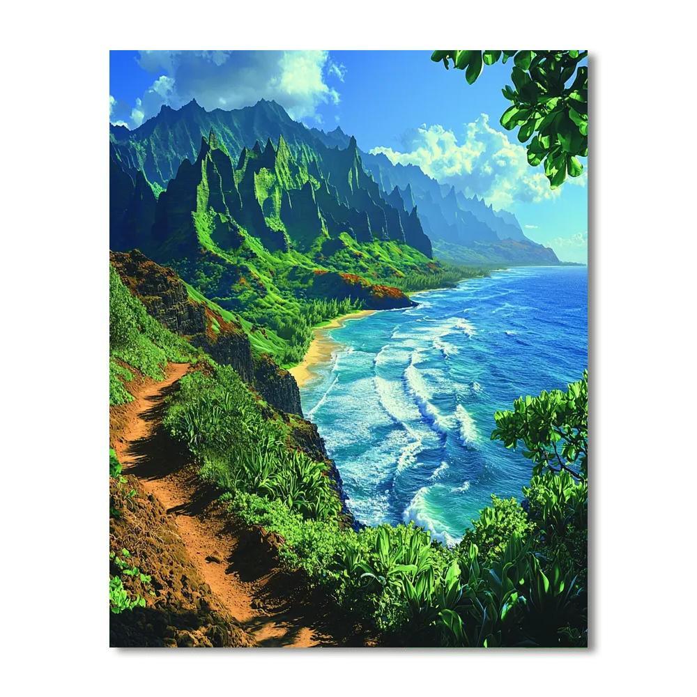 Na Pali Coast Hike Painting Number Kit