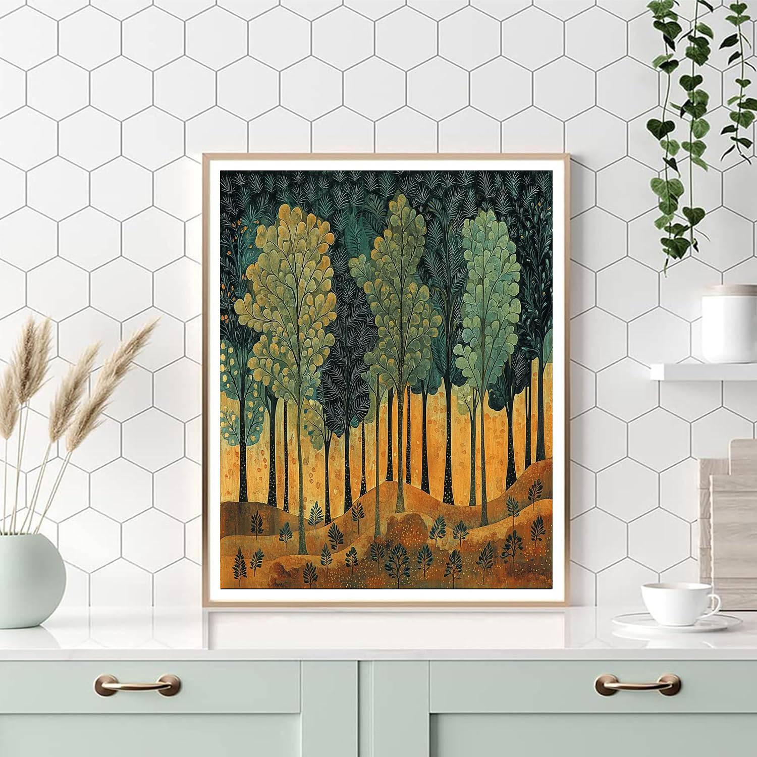 Nandalal Bose Inspired Echoes Of Ancient Forests  DIY Paint By Numbers