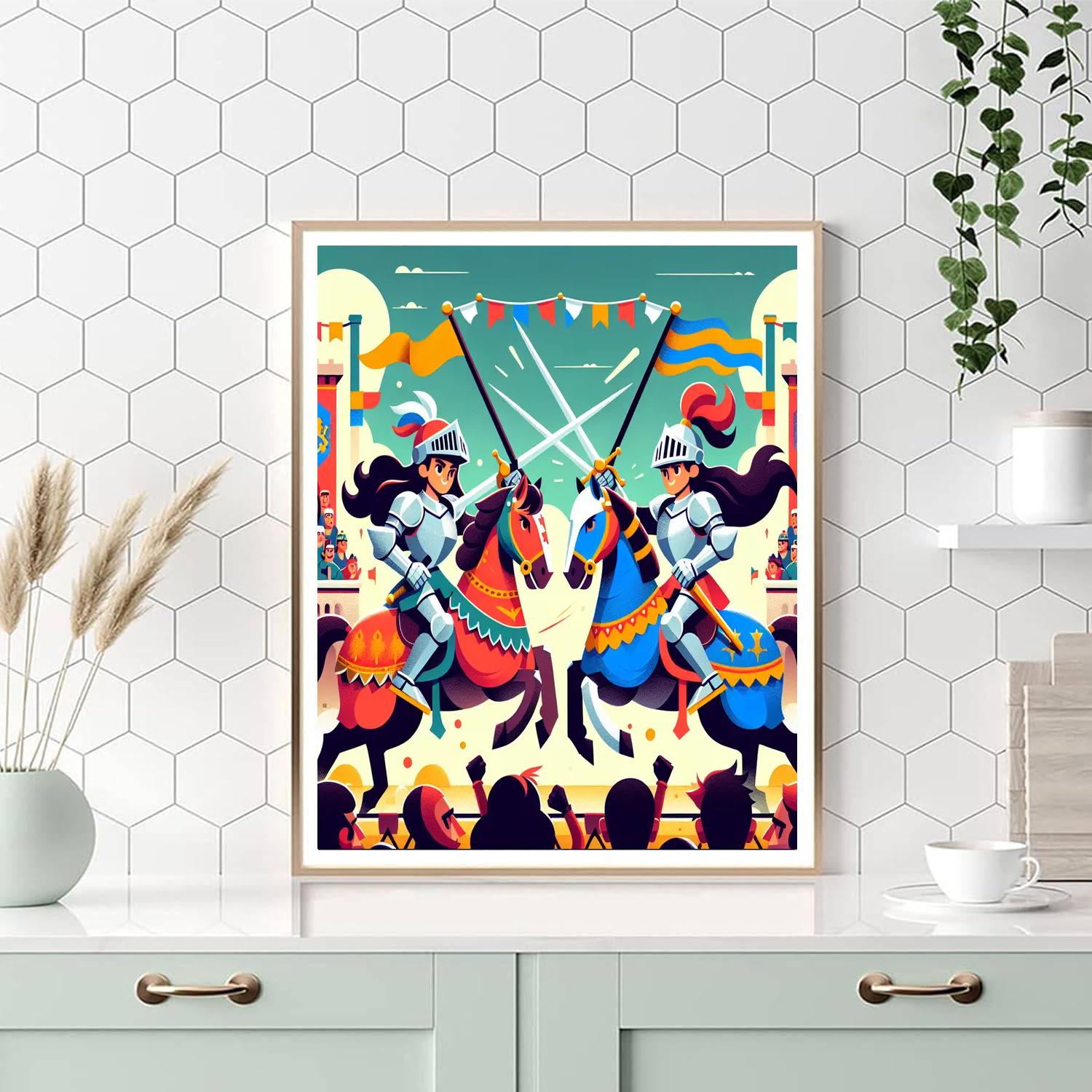 Knights' Jousting Tournament Painting By Numbers Kit