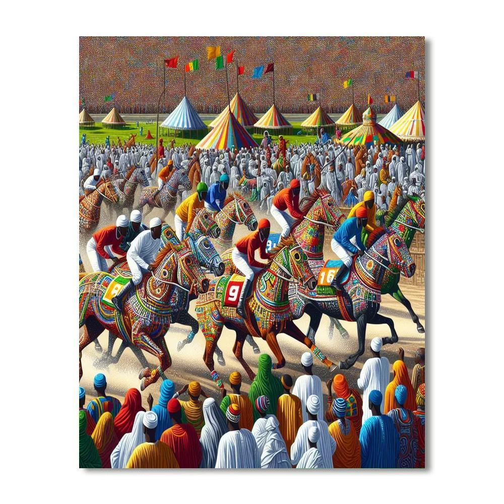 Festival Of The Drunken Horse - Gambia Paint By Numbers Art