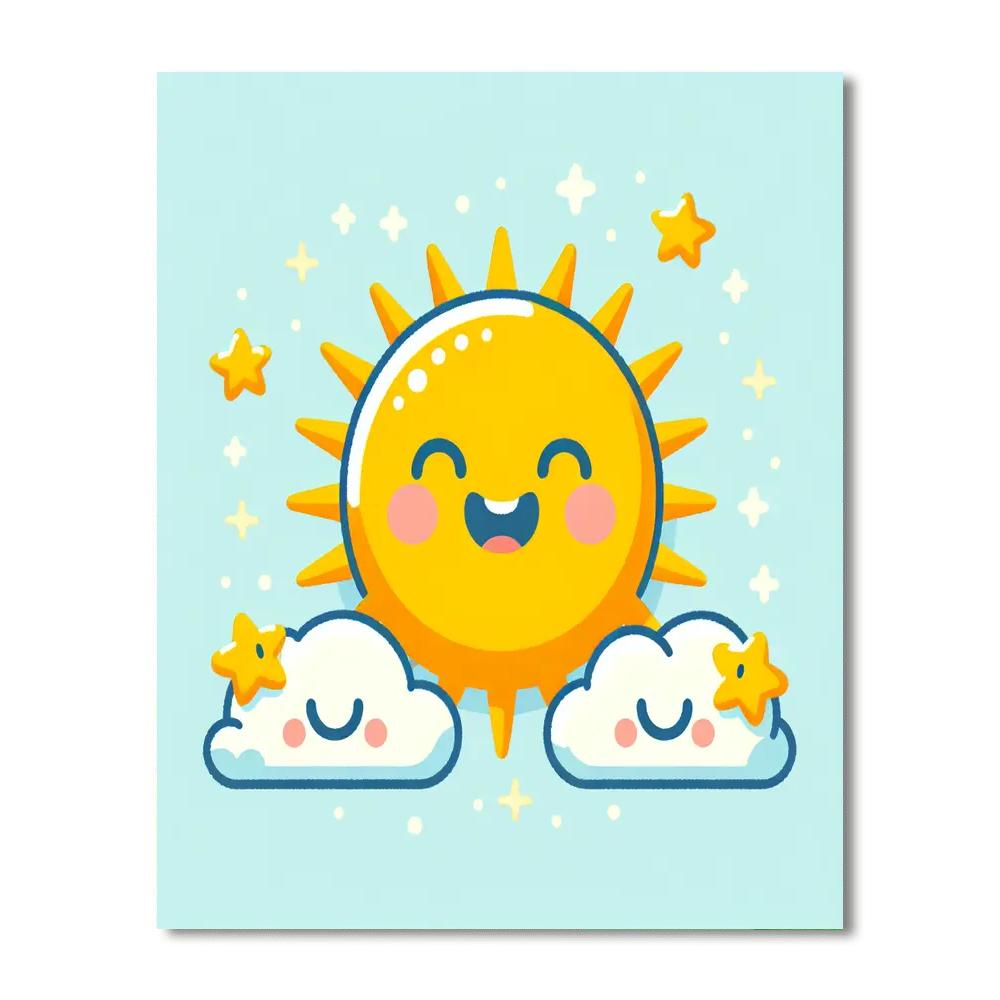 Sunny Sun And Friends Paint By Numbers Art