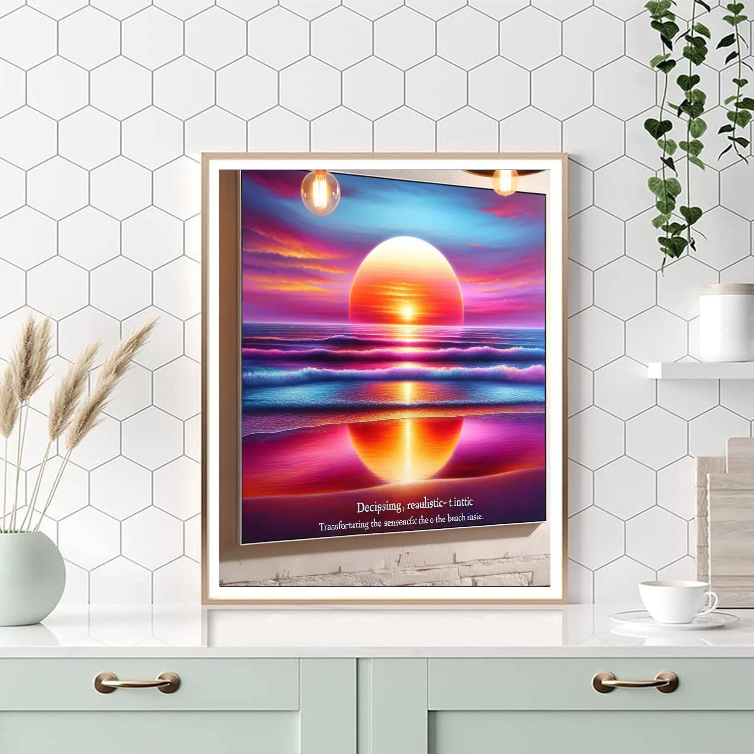 Radiant Sunset At The Beach Painting Number Kit