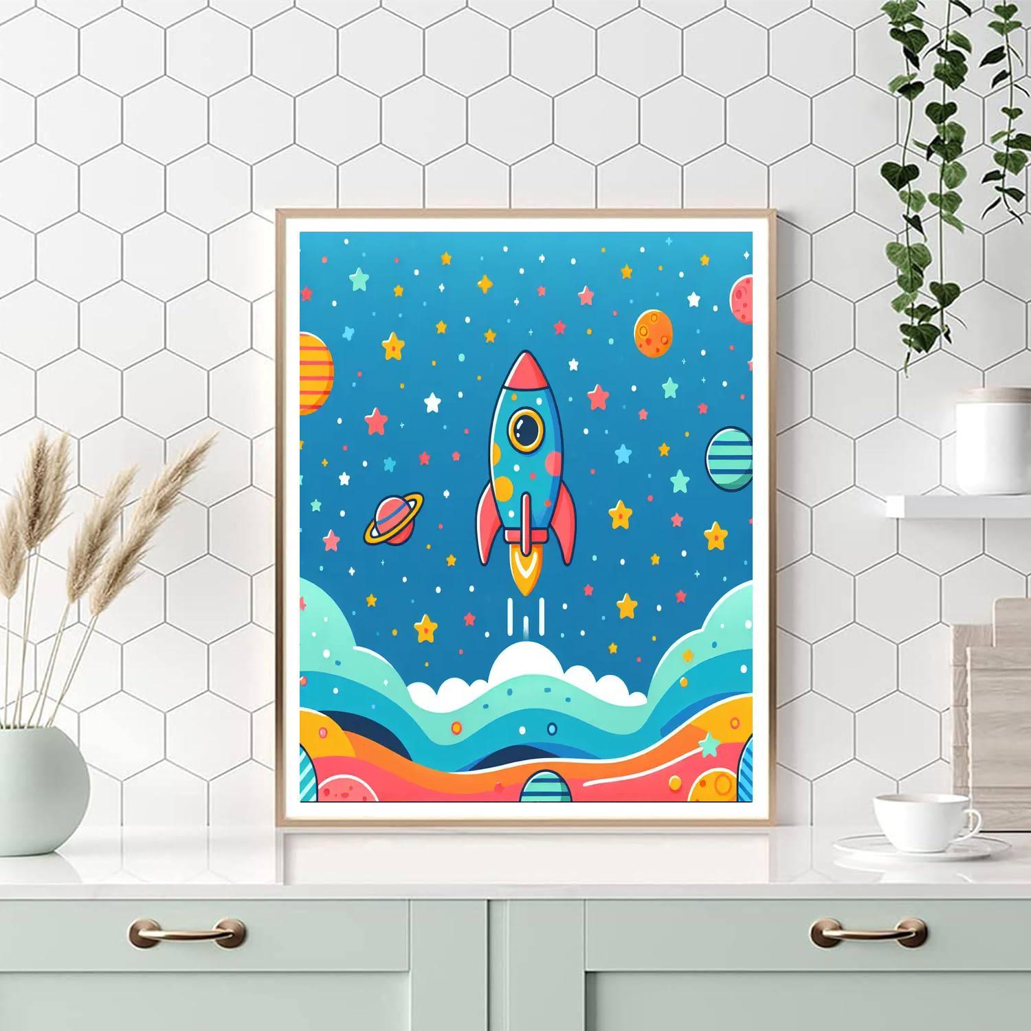 Dreamy Rocket Adventure Numbered Painting Kits