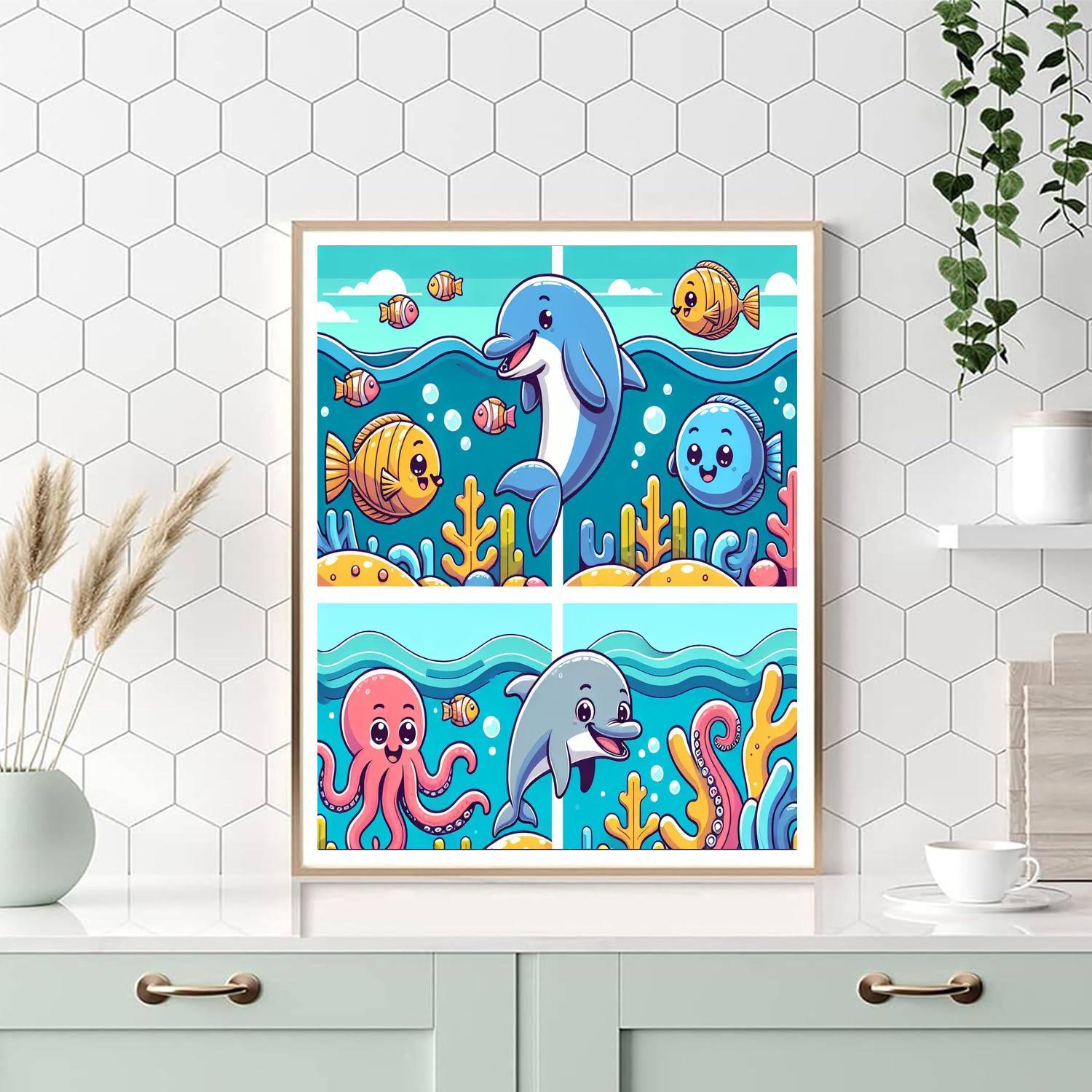 Cheerful Sea Creatures Numbered Painting Kits
