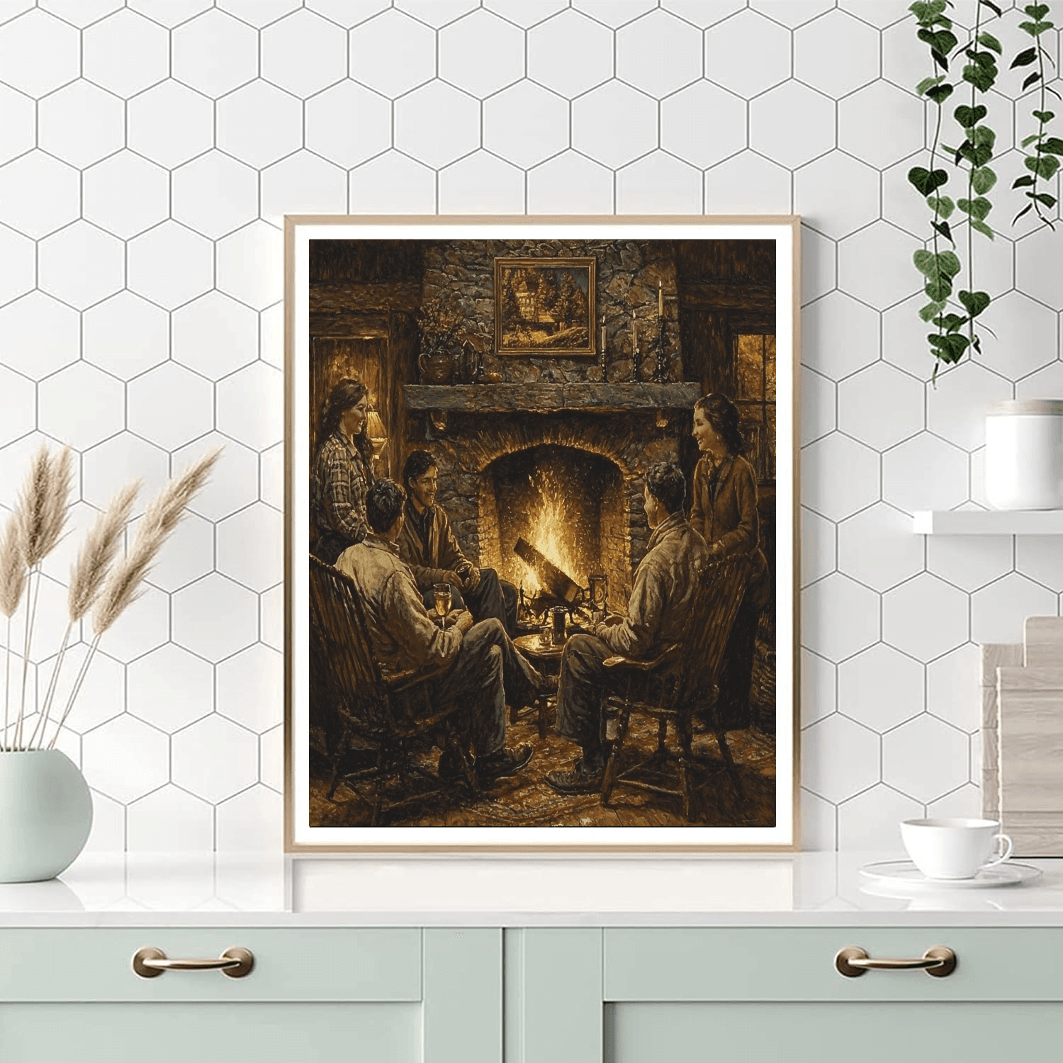 Norman Rockwell Inspired Fireside Chats  Paint By Color