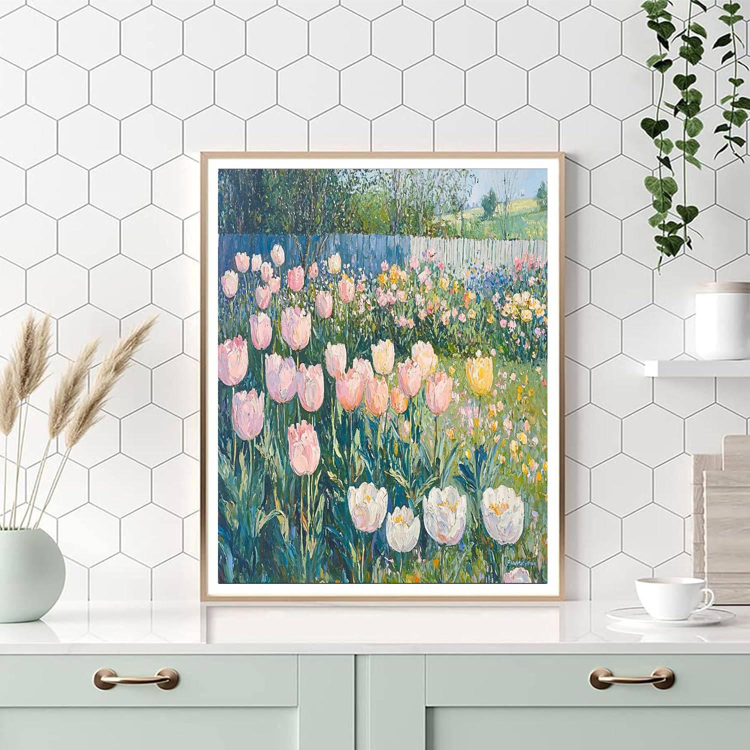 Camille Pissarro Inspired Serene Spring Blossoms  Number Painting