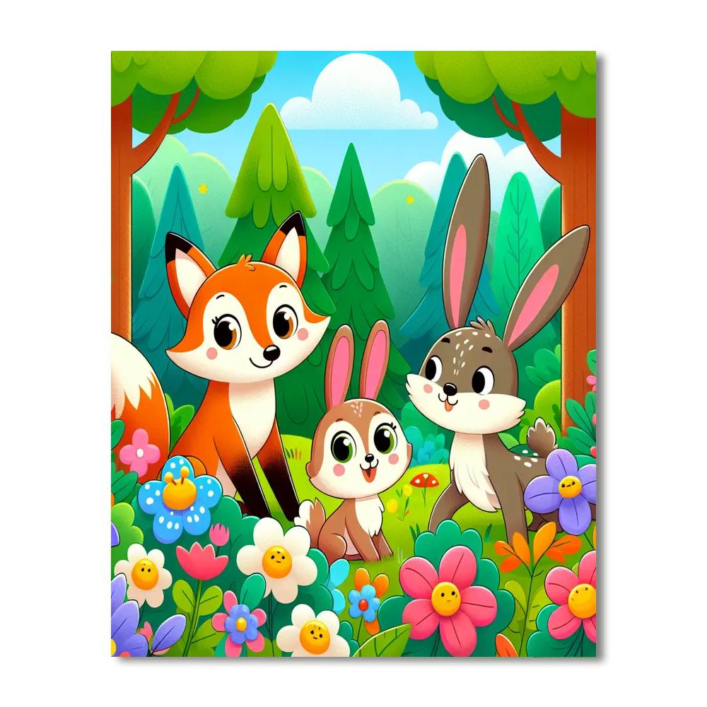 Charming Creatures Of The Forest Numbered Painting Kits