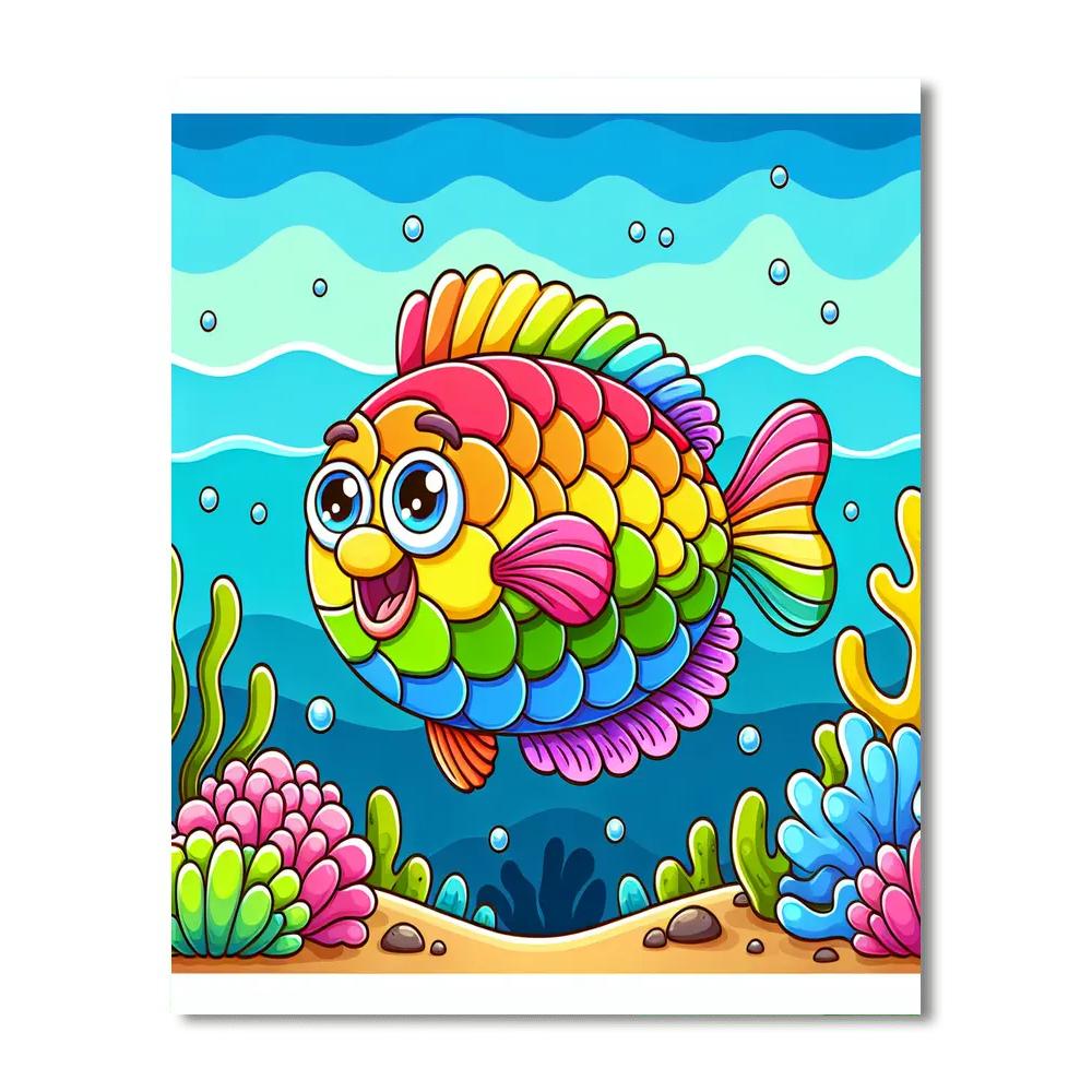 Wondrous Rainbow Fish Paint By Numbers Kits