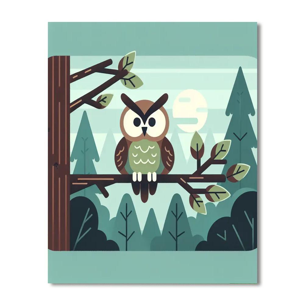 Wise Owl Perch Paint By Numbers Art