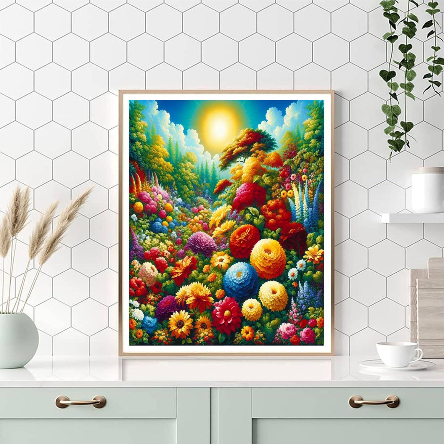 Radiant Floral Landscape DIY Paint By Numbers