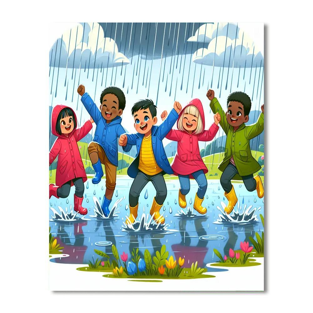 Playful Puddle Jumpers Paint By Numbers
