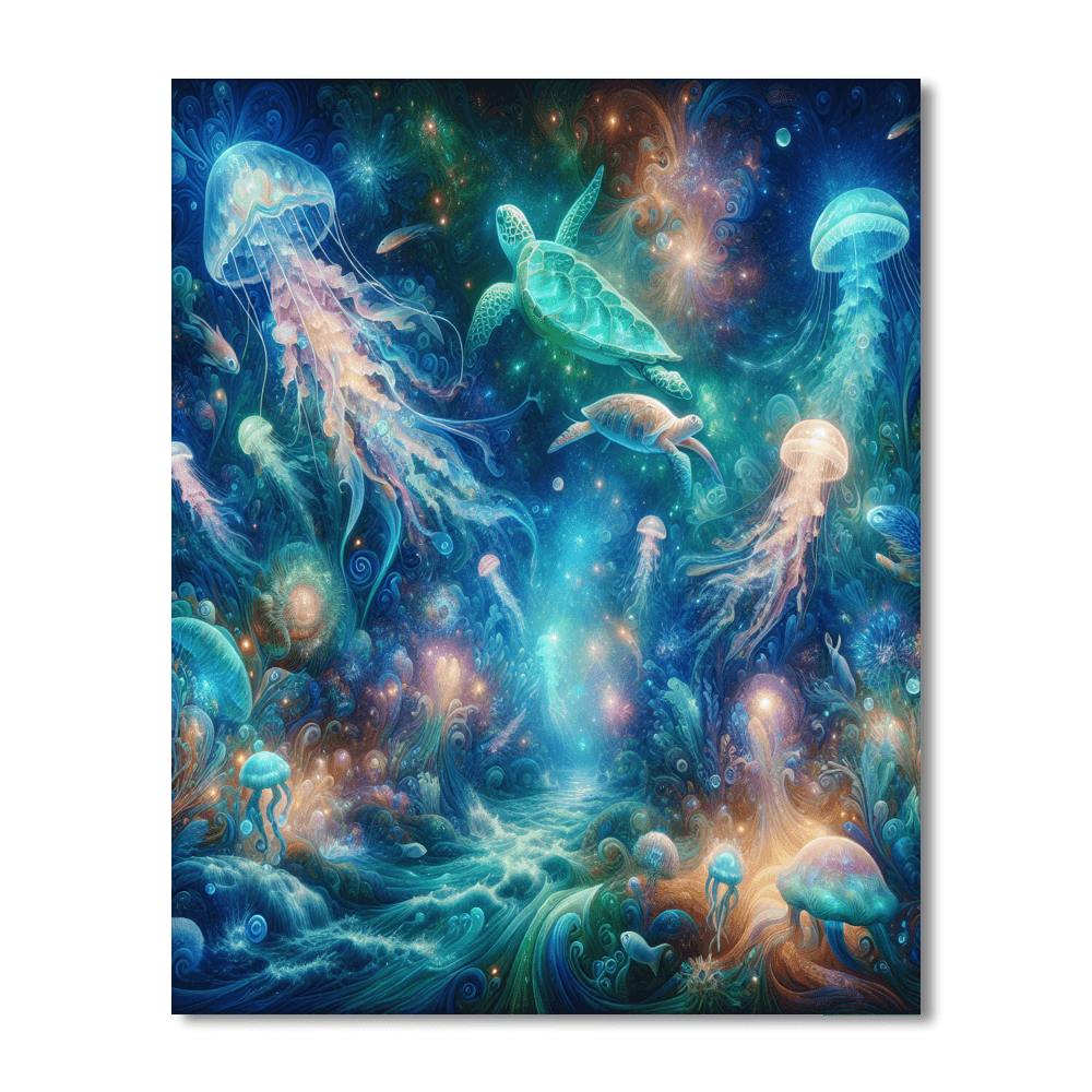 Glow-in-the-dark Ocean Fantasy Painting Number Kit