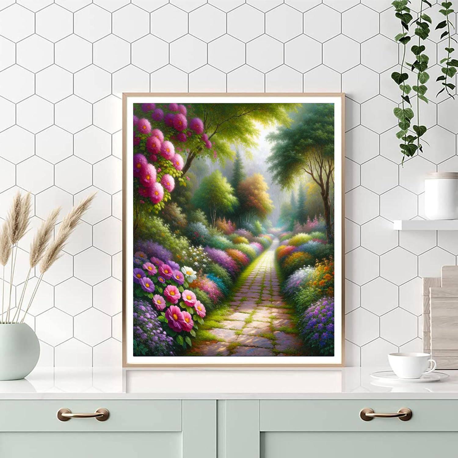 Blooming Garden Pathway Painting By Numbers Kit