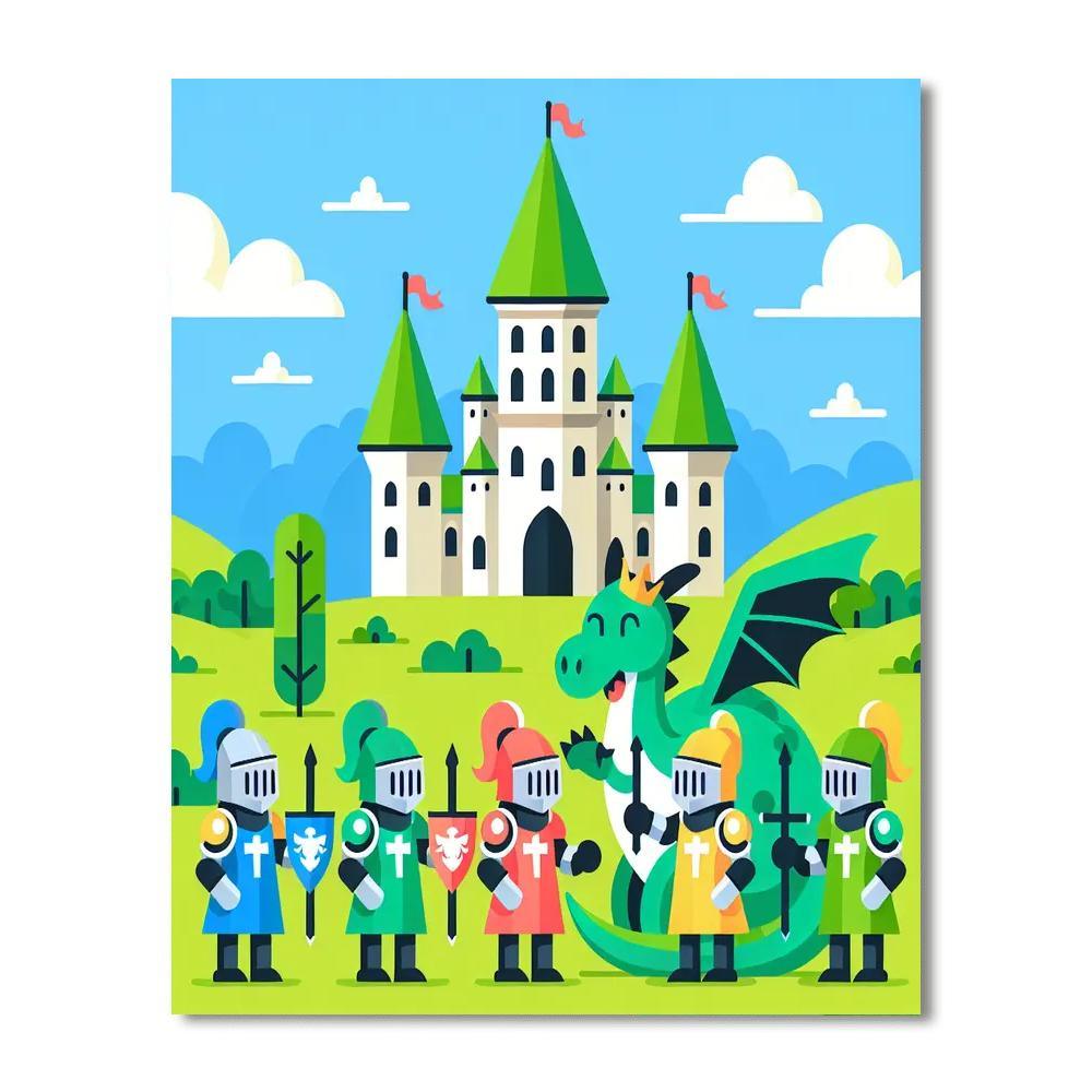 Castle And Dragon Tale Paint By Numbers Art