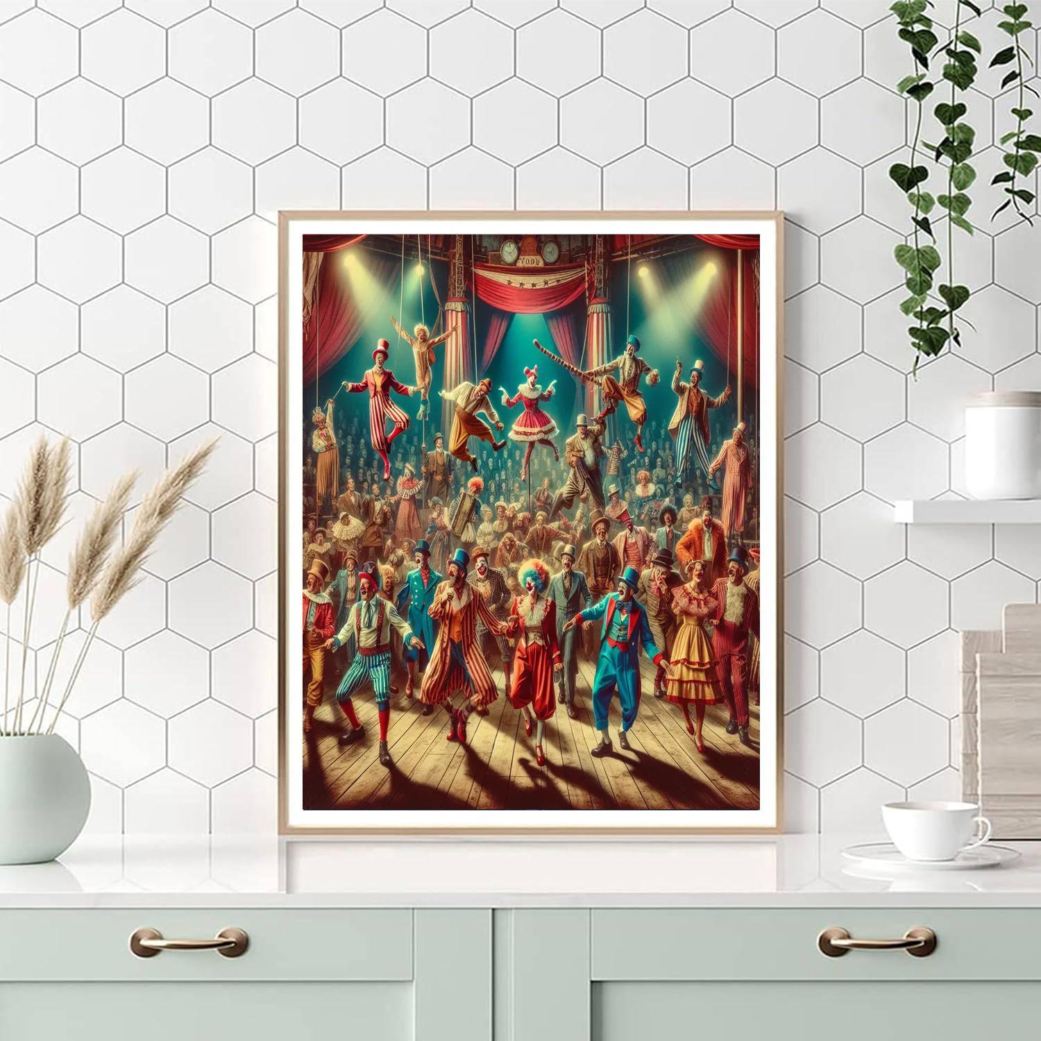 Vintage Circus Fun DIY Paint By Numbers