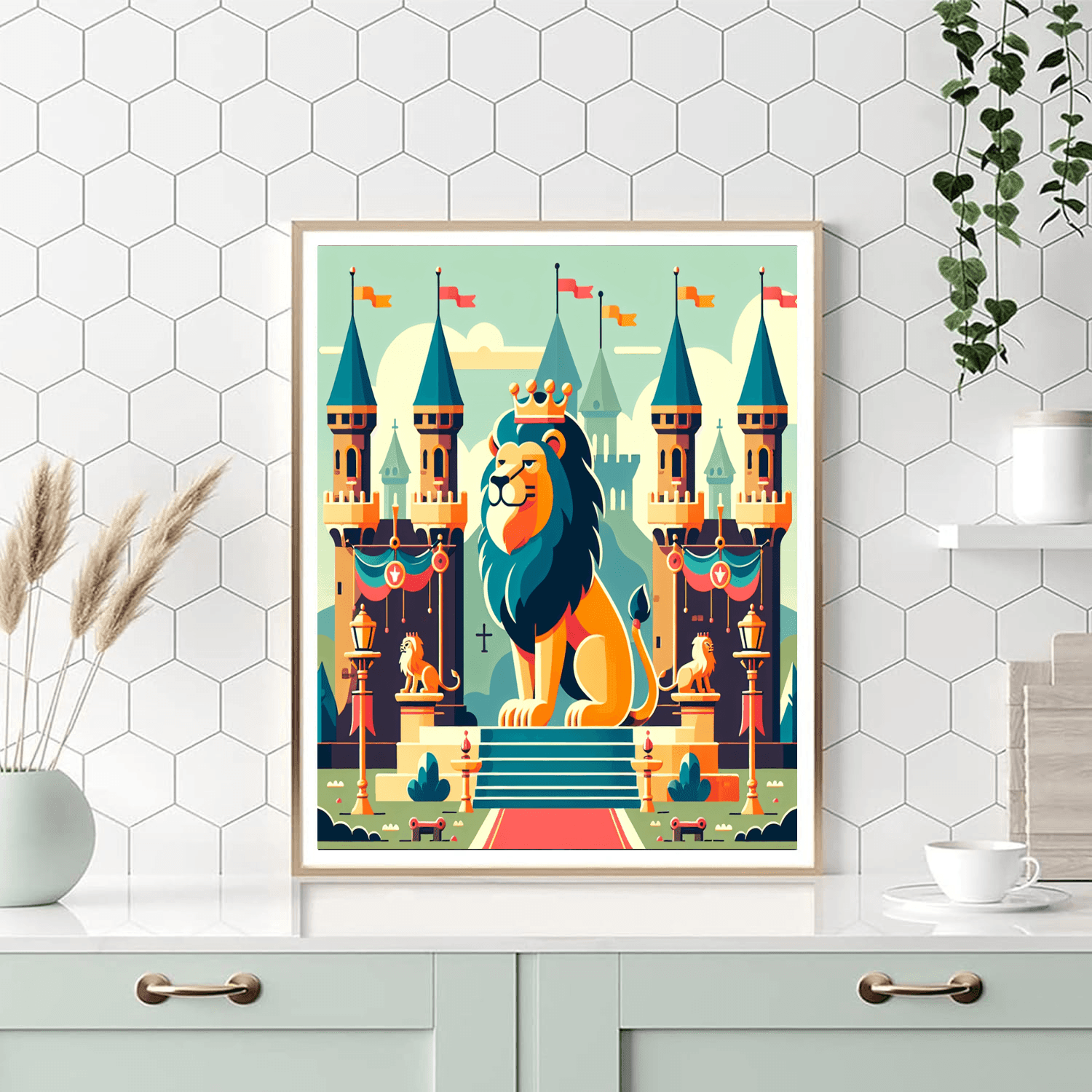 Royal Kingdom With Friendly Lions Paint By Number