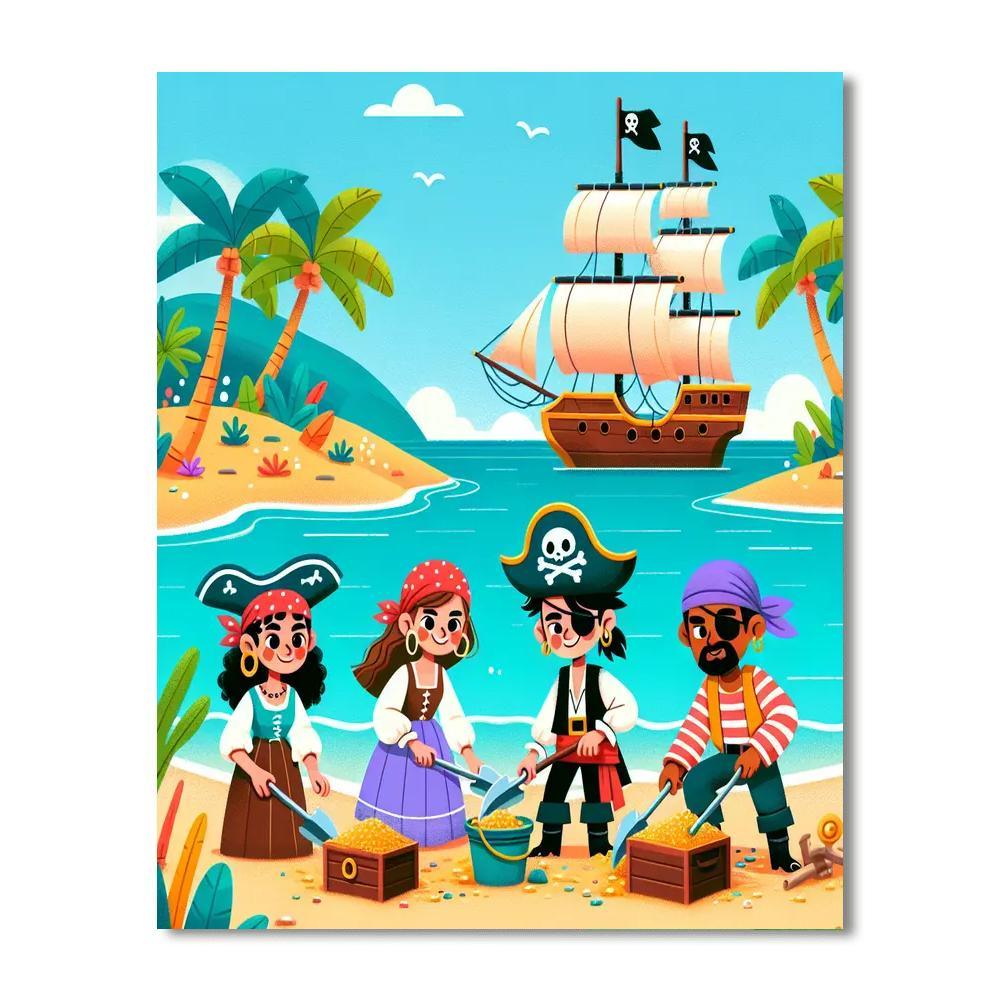 Pirate Adventures On Treasure Island Paint By Number