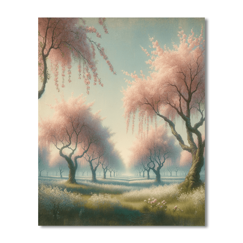 Dreamlike Cherry Orchard Paint By Numbers Art