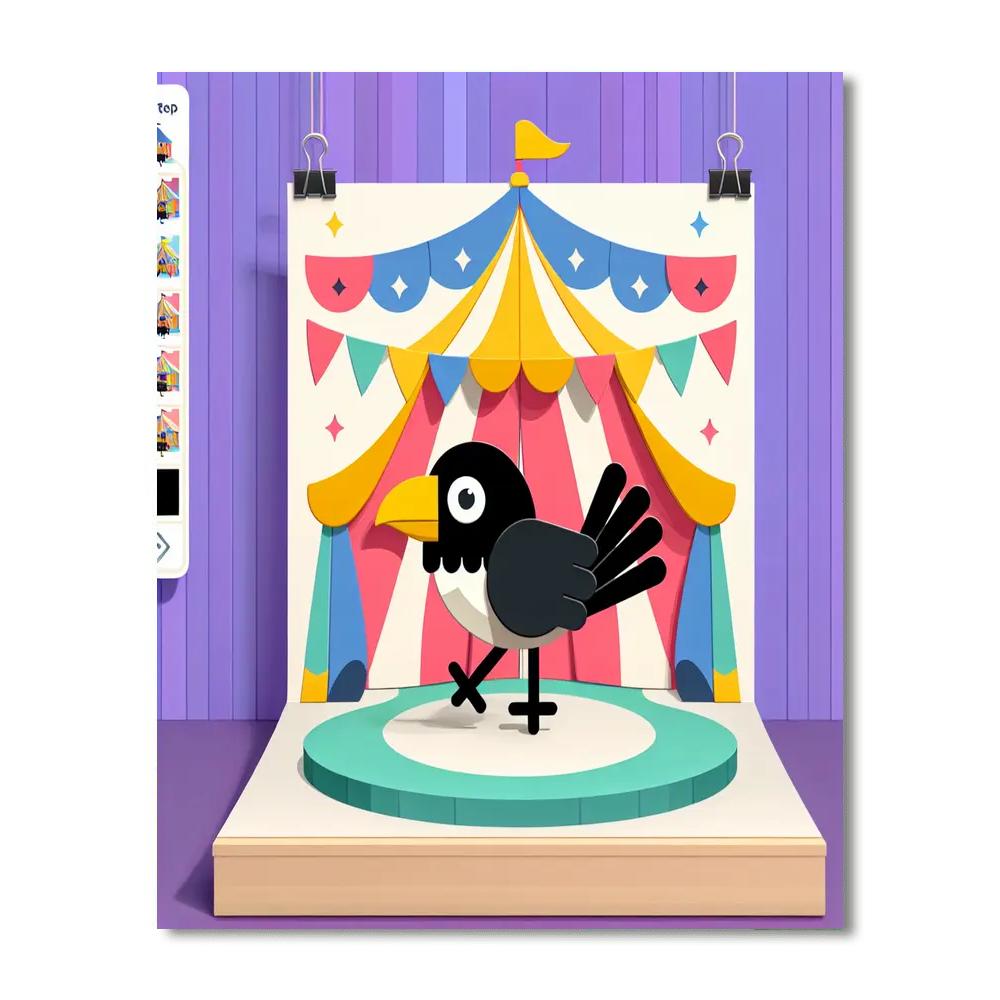 Clever Crow Circus Painting Number Kit