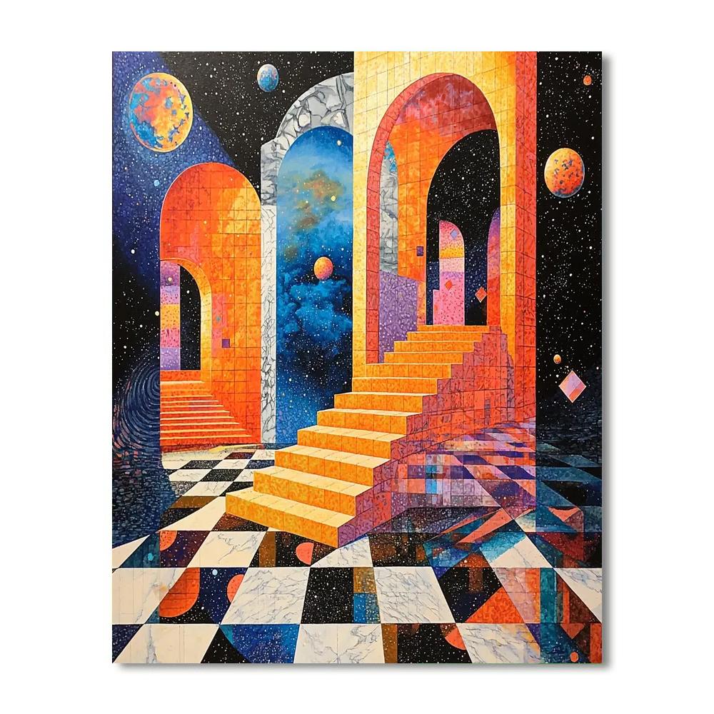 M.C. Escher Inspired Dynamic Interactions  Numbered Painting Kits