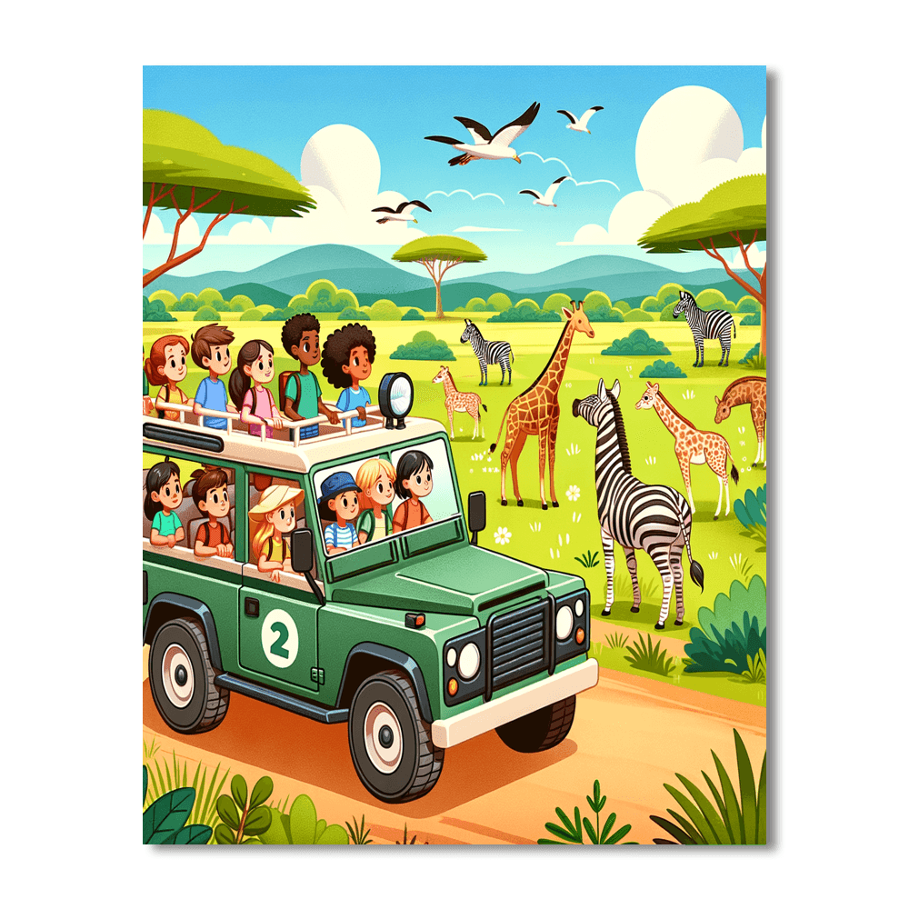 Wild Safari Ride DIY Paint By Numbers