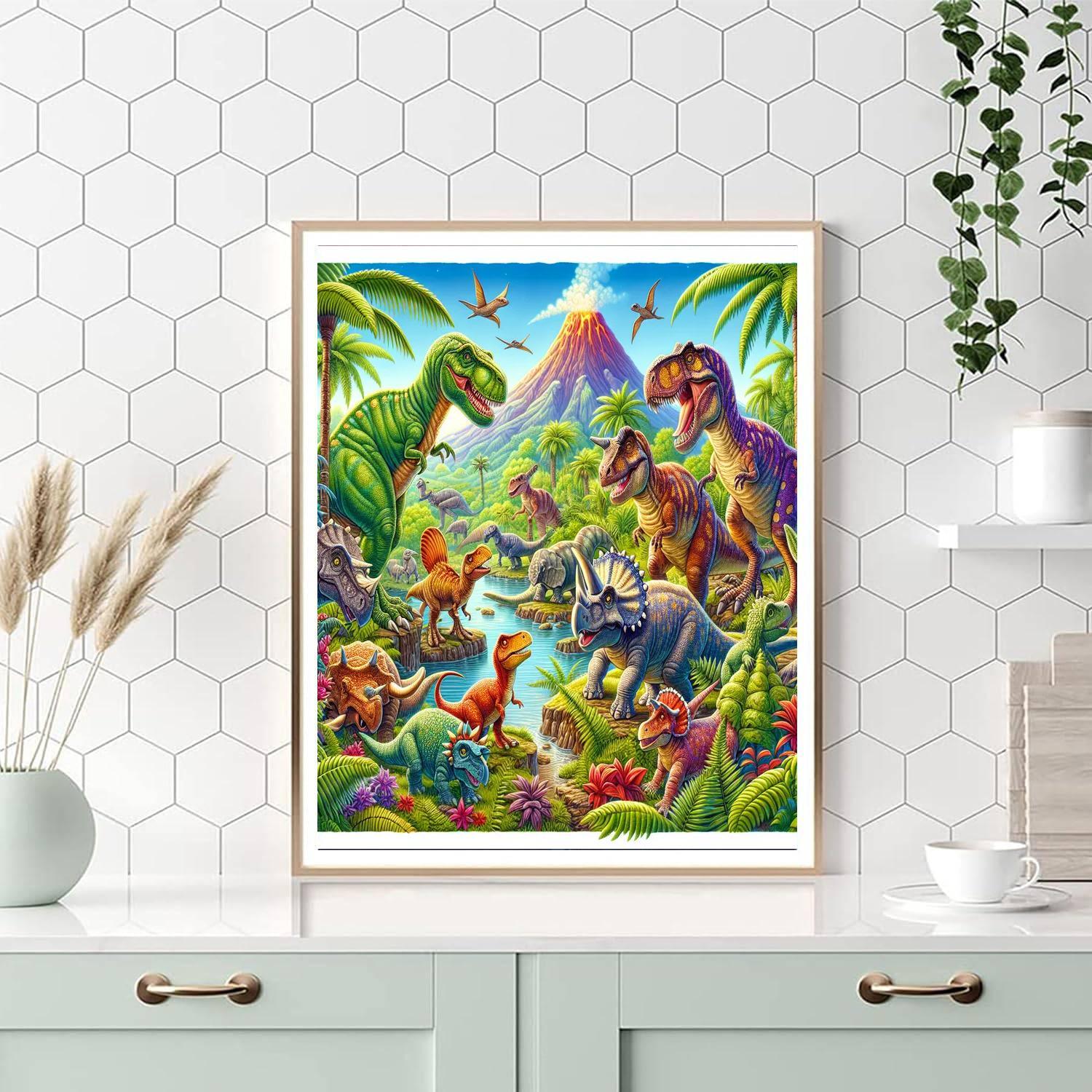 Daring Dinosaurs On The Loose Numbered Painting Kits