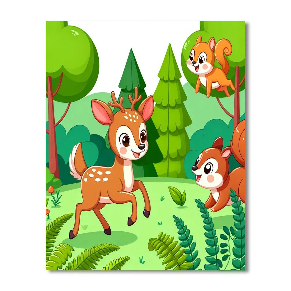 Frolic In The Fern Forest Numbered Painting Kits