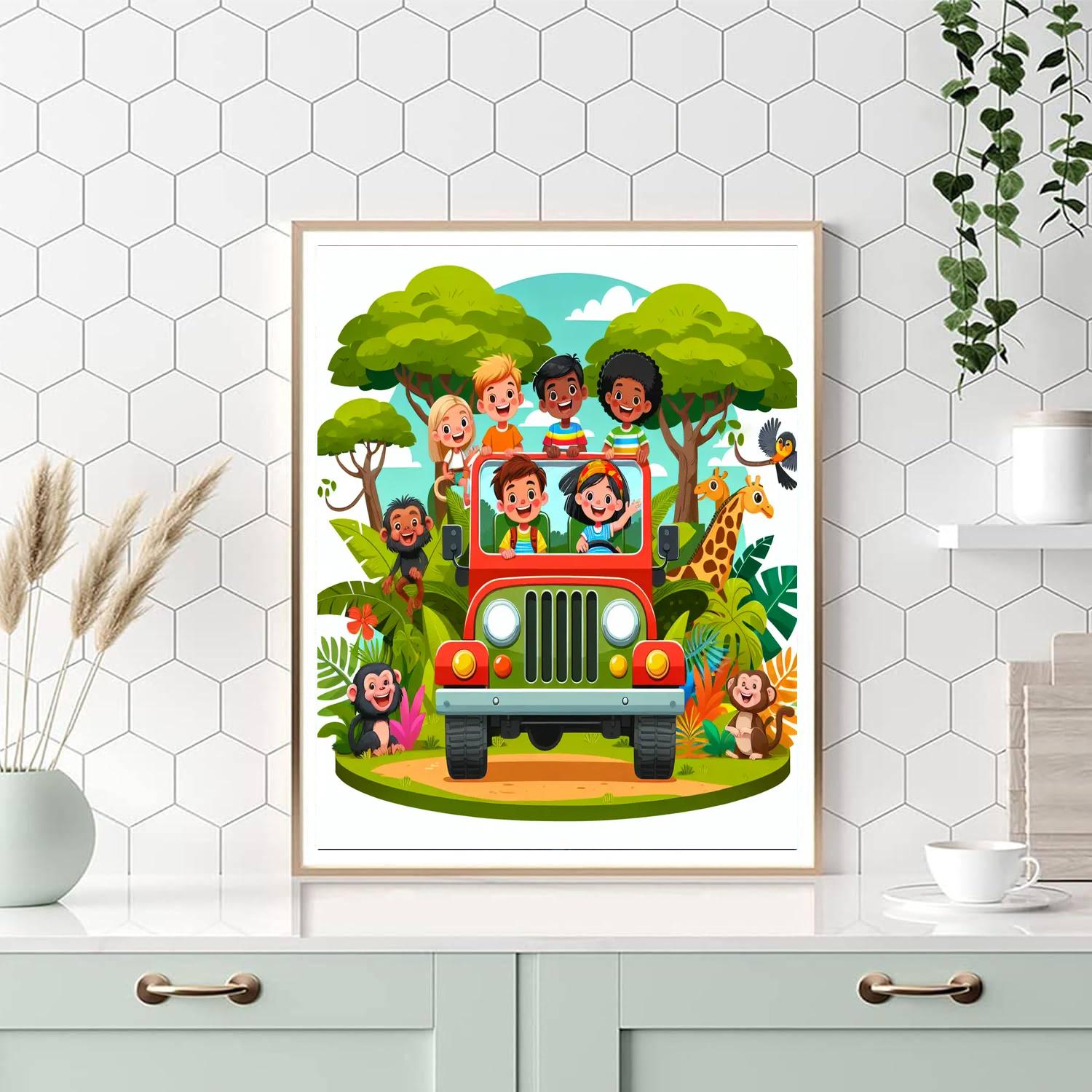 Jungle Explorer Safari Adventure Painting Number Kit
