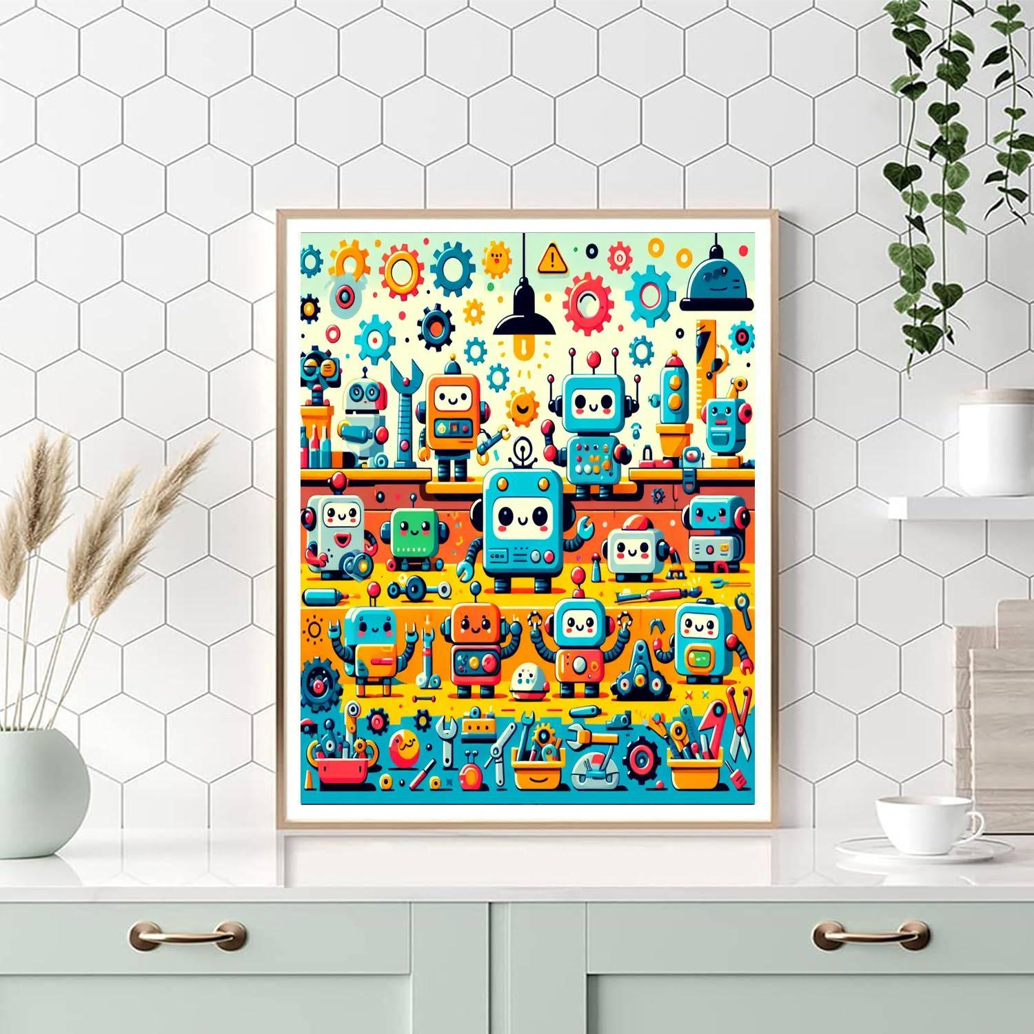 Silly Robot Inventions Paint By Numbers Art