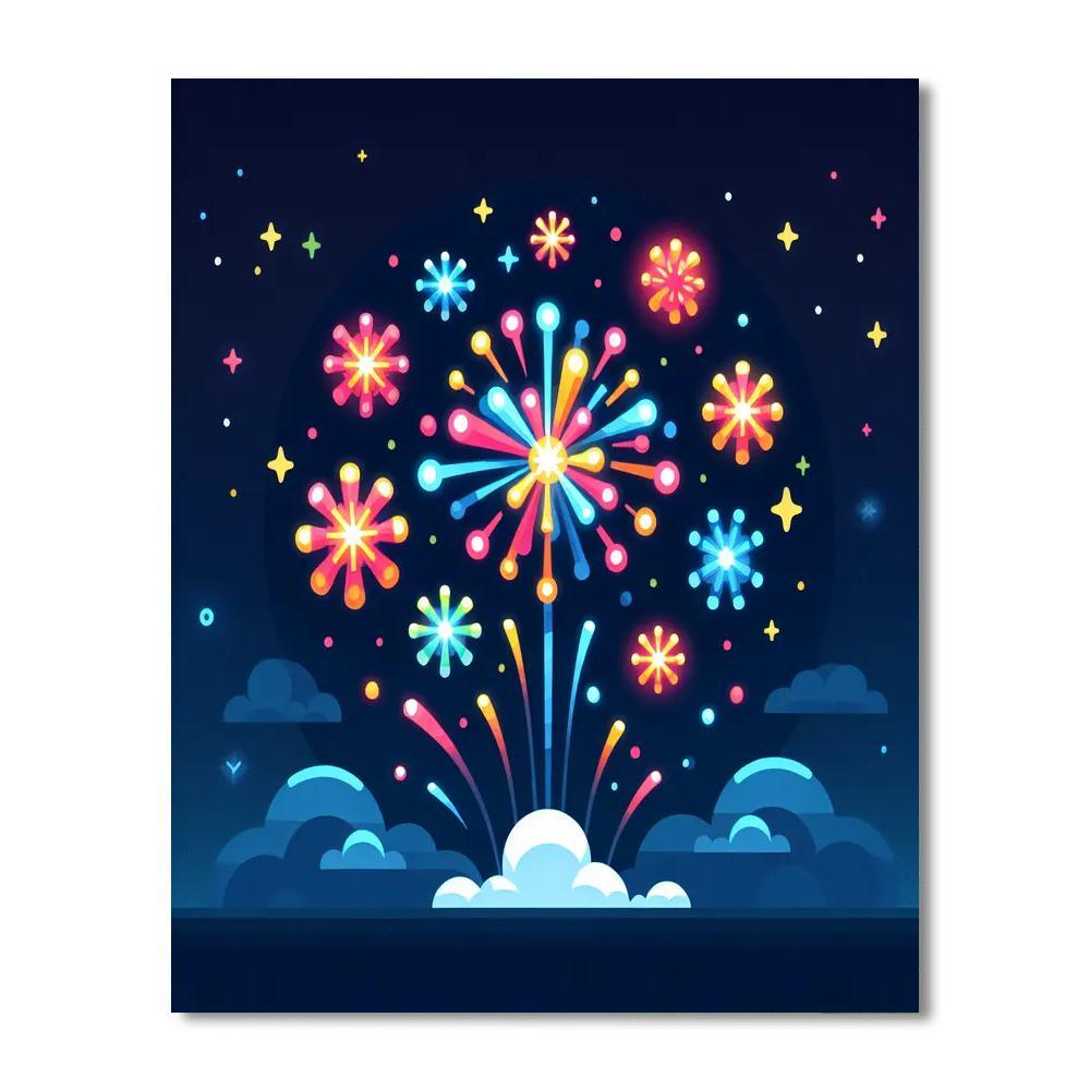 Brilliant Fireworks Painting By Numbers Kit