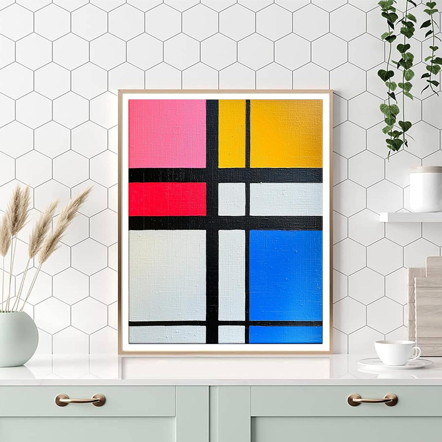Kazimir Malevich Inspired Vibrant Minimalism  Painting Number Kit