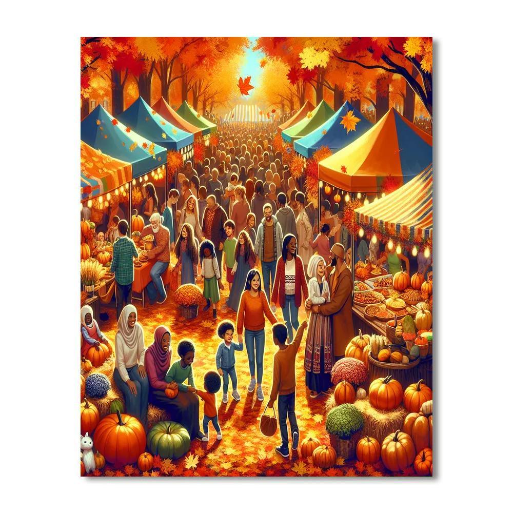 Golden Autumn Festival Paint By Color