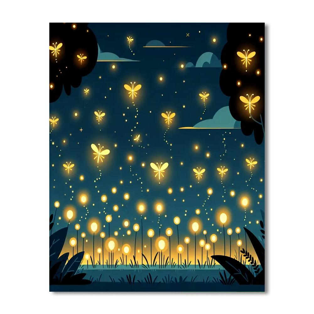 Friendly Firefly Garden Paint By Numbers Art