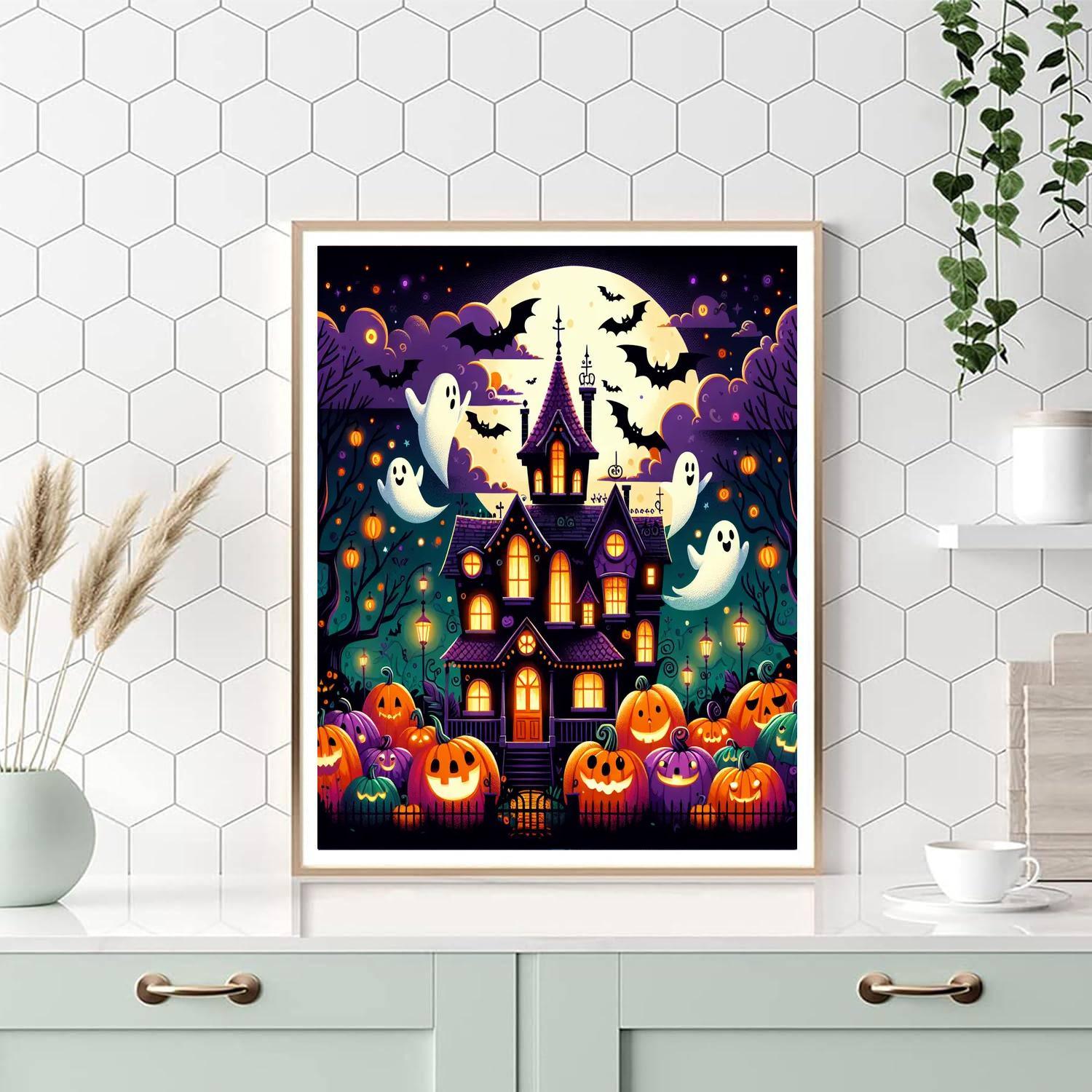 Charming Halloween Haunt Paint By Numbers Art