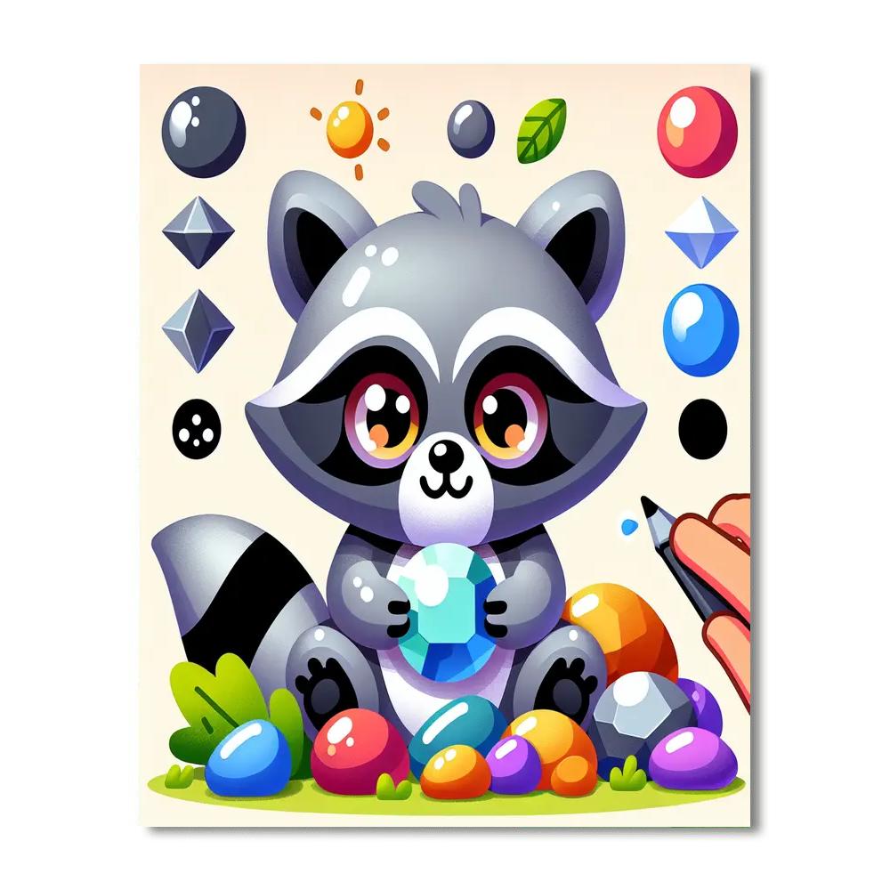 Rascally Raccoon Paint By Numbers Art