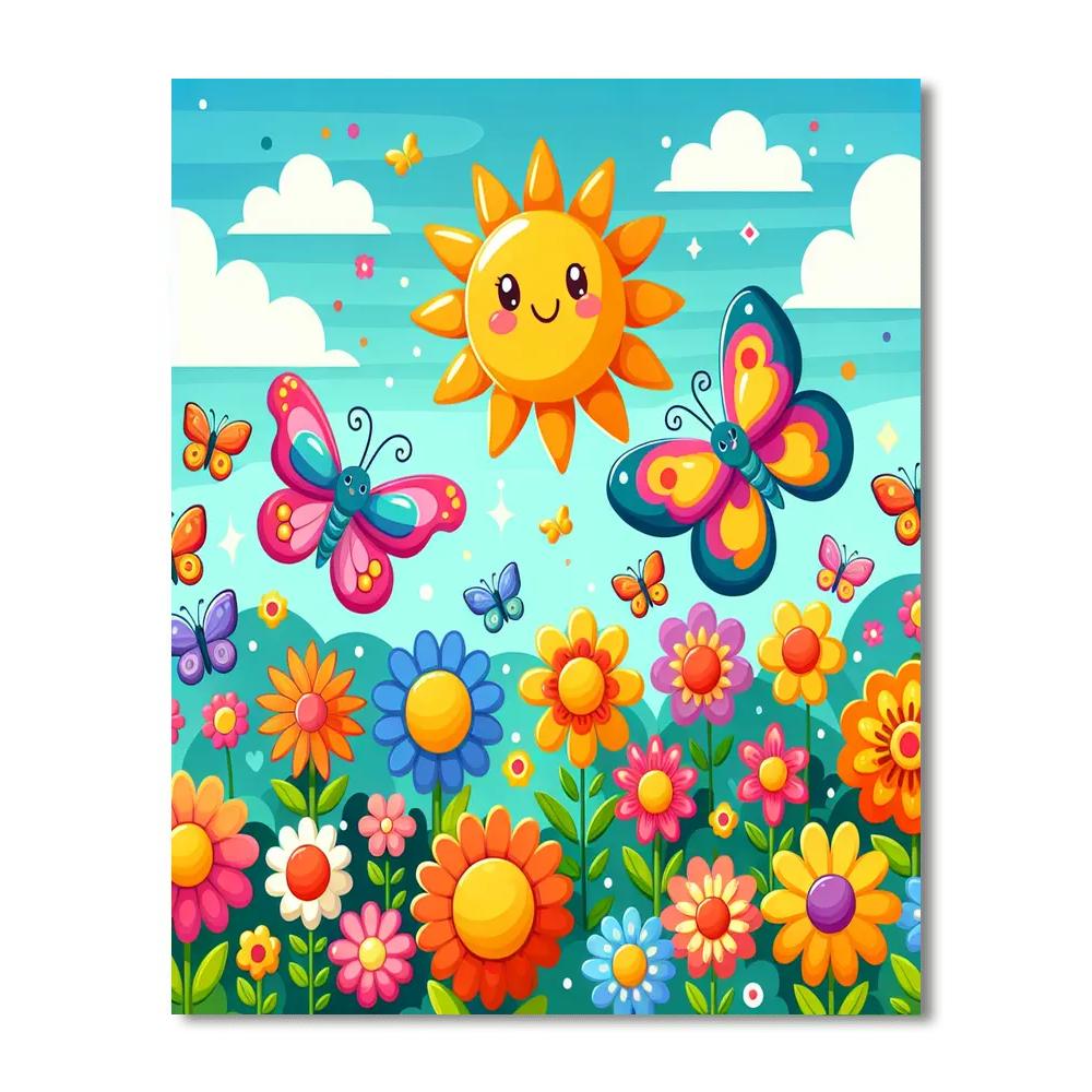 Sunny Butterfly Garden Numbered Painting Kits