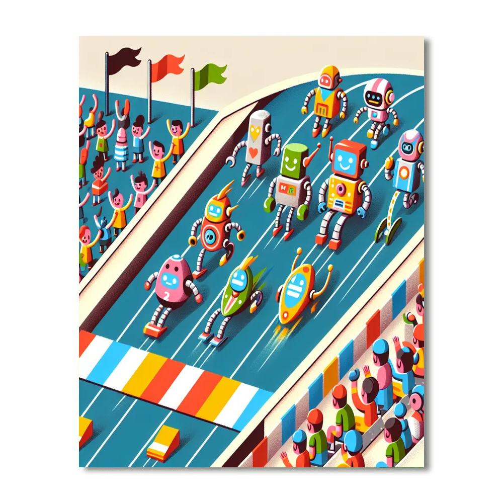 Robot Racers Paint By Numbers Art