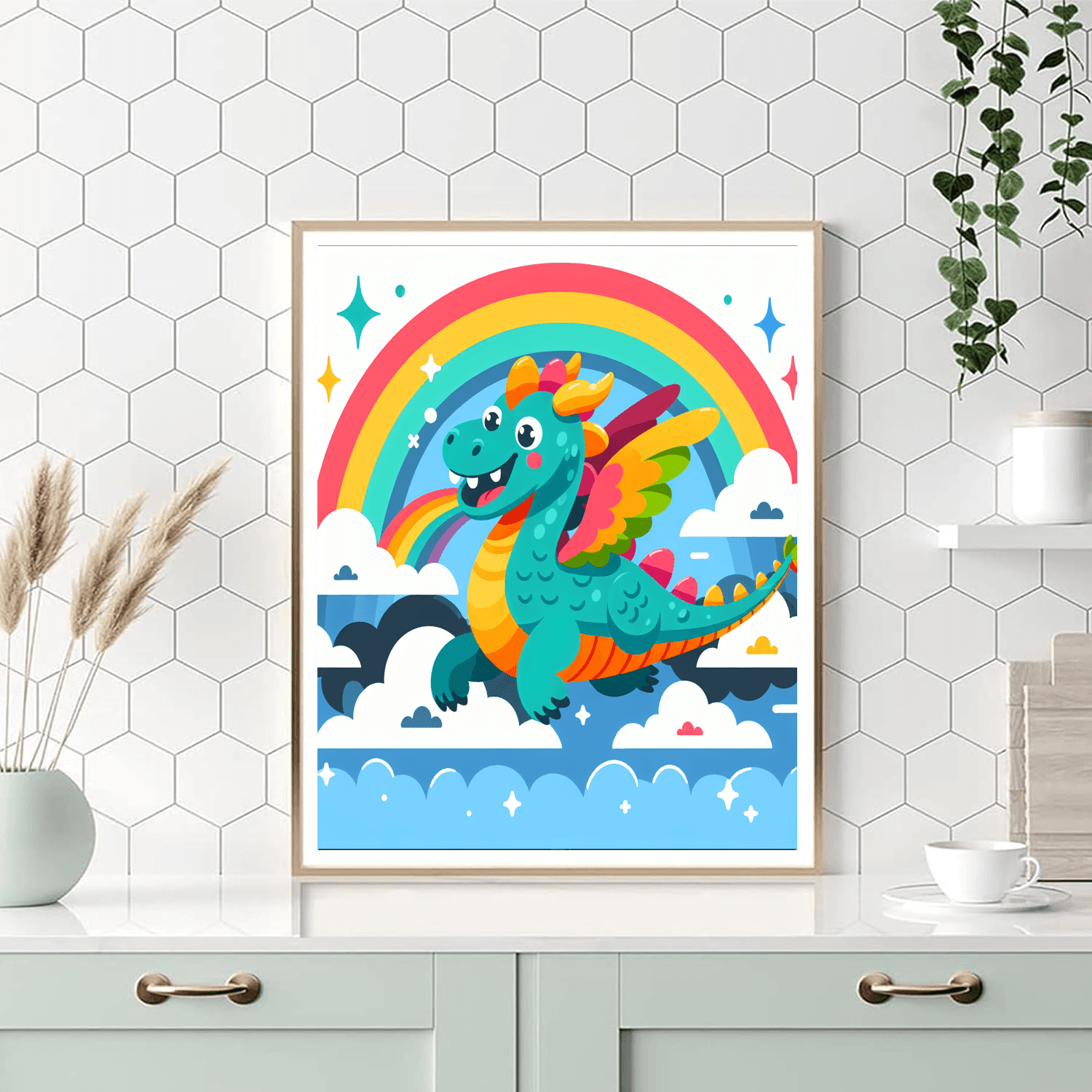 Rainbow Dragon Painting Number Kit