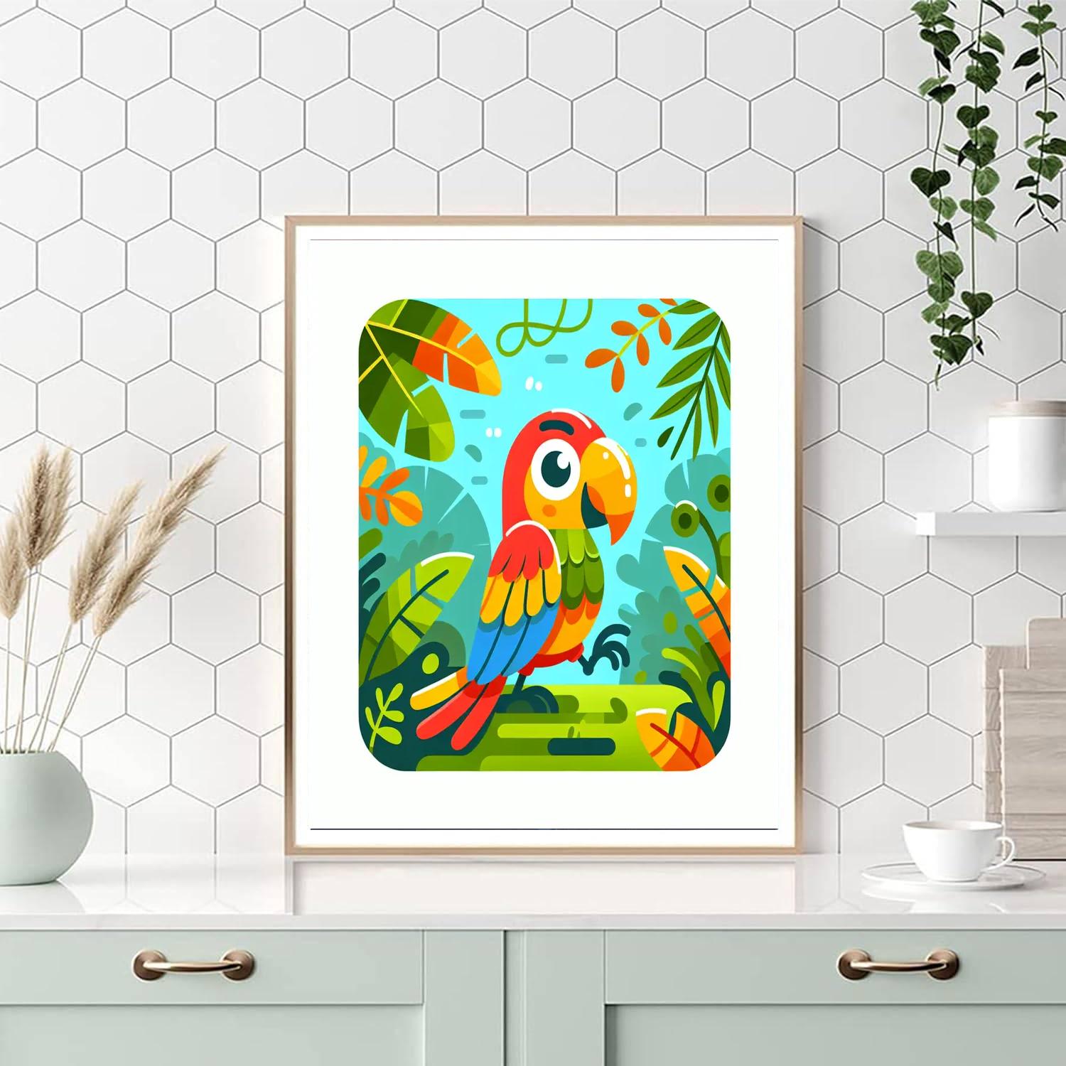 Adventurous Parrot's Jungle Expedition Paint By Color
