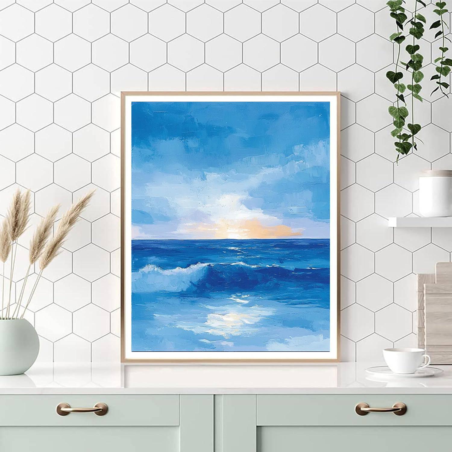 Paul Cézanne Inspired Serene Azure Harmony  Paint By Color